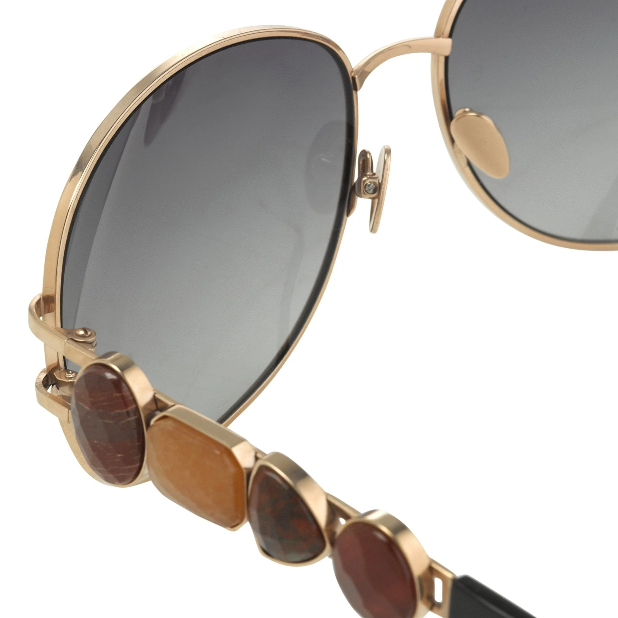 Oscar De La Renta Sunglasses Oval Rose Gold and Grey - Image 2