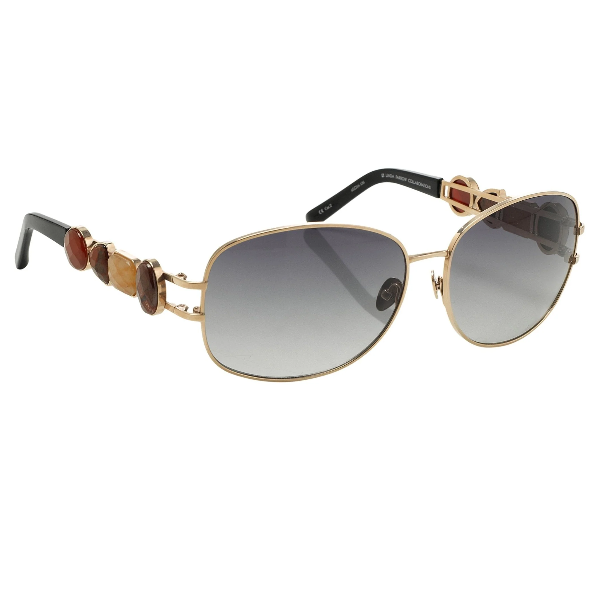 Oscar De La Renta Sunglasses Oval Rose Gold and Grey - Image 3