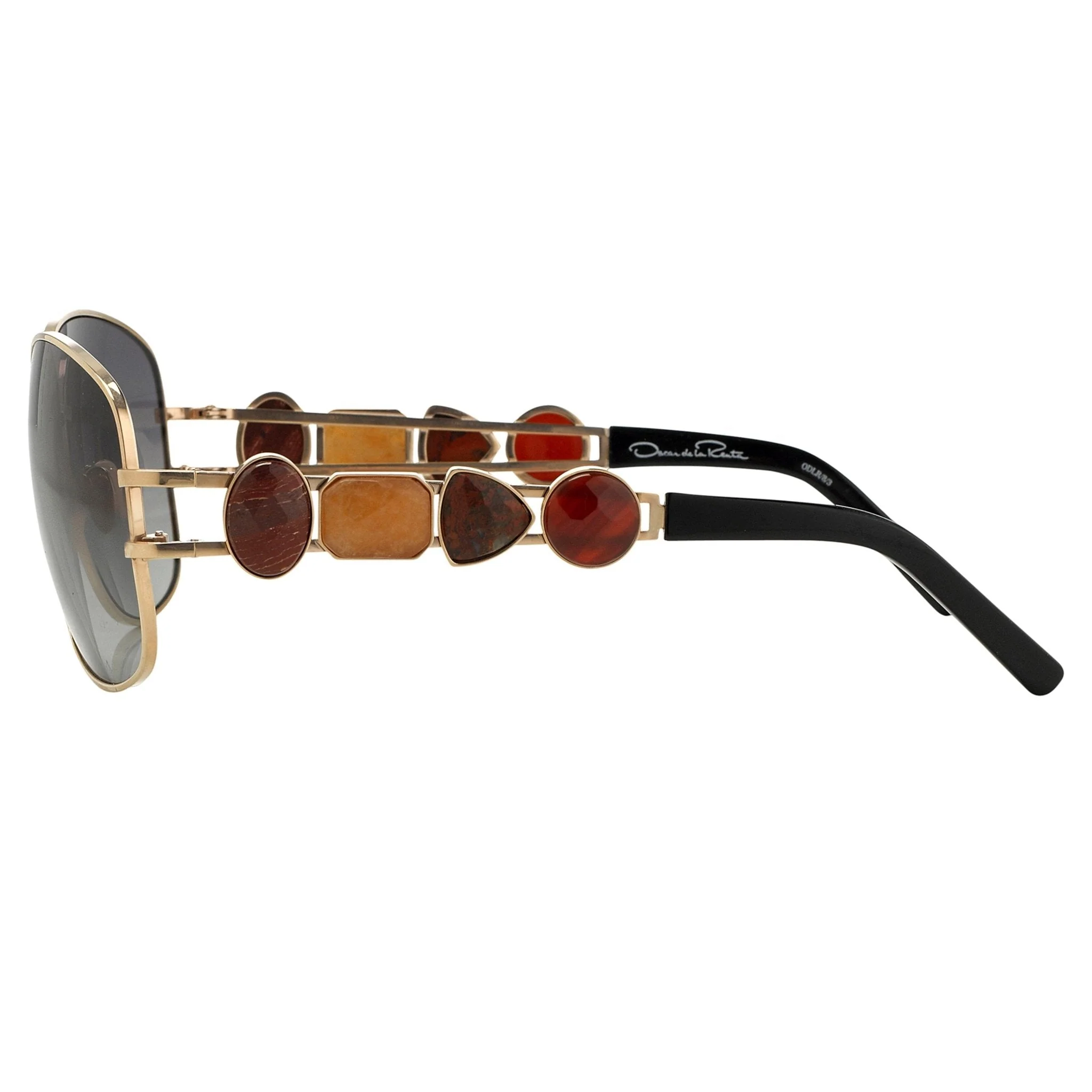Oscar De La Renta Sunglasses Oval Rose Gold and Grey - Image 4