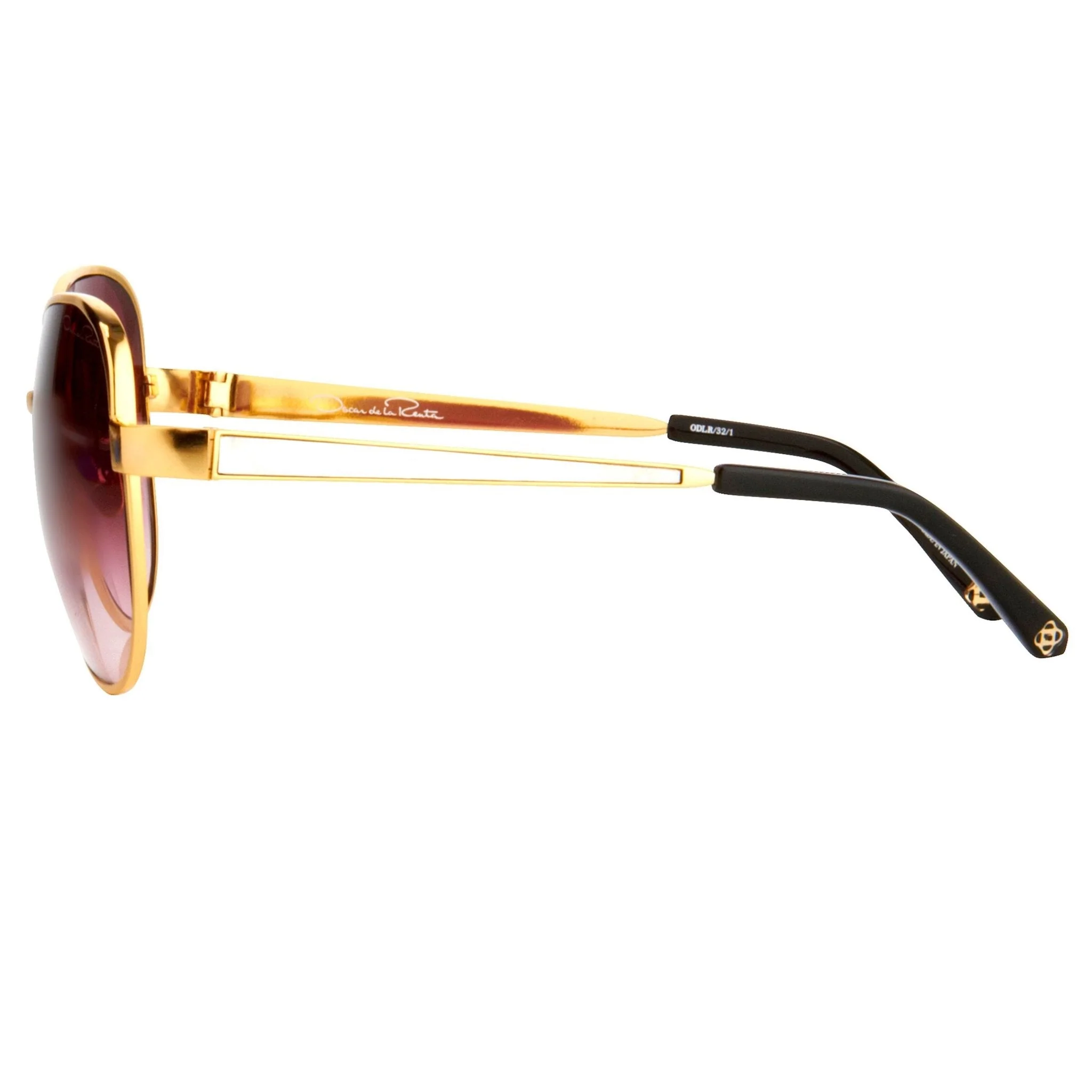 Oscar De La Renta Sunglasses Oversized Gold and Purple - Image 4