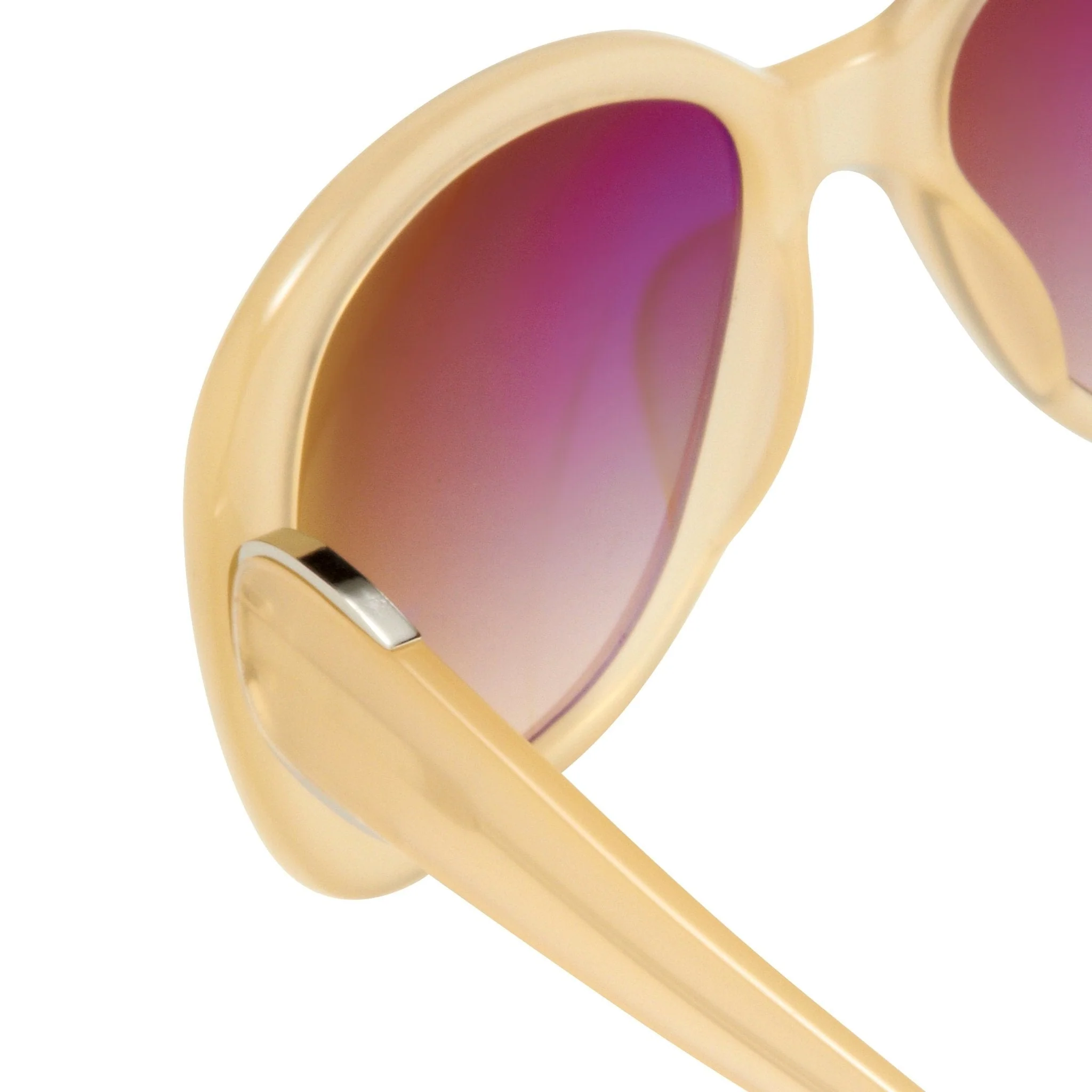 Oscar De La Renta Sunglasses Oversized Nude Silver and Amber - Image 2