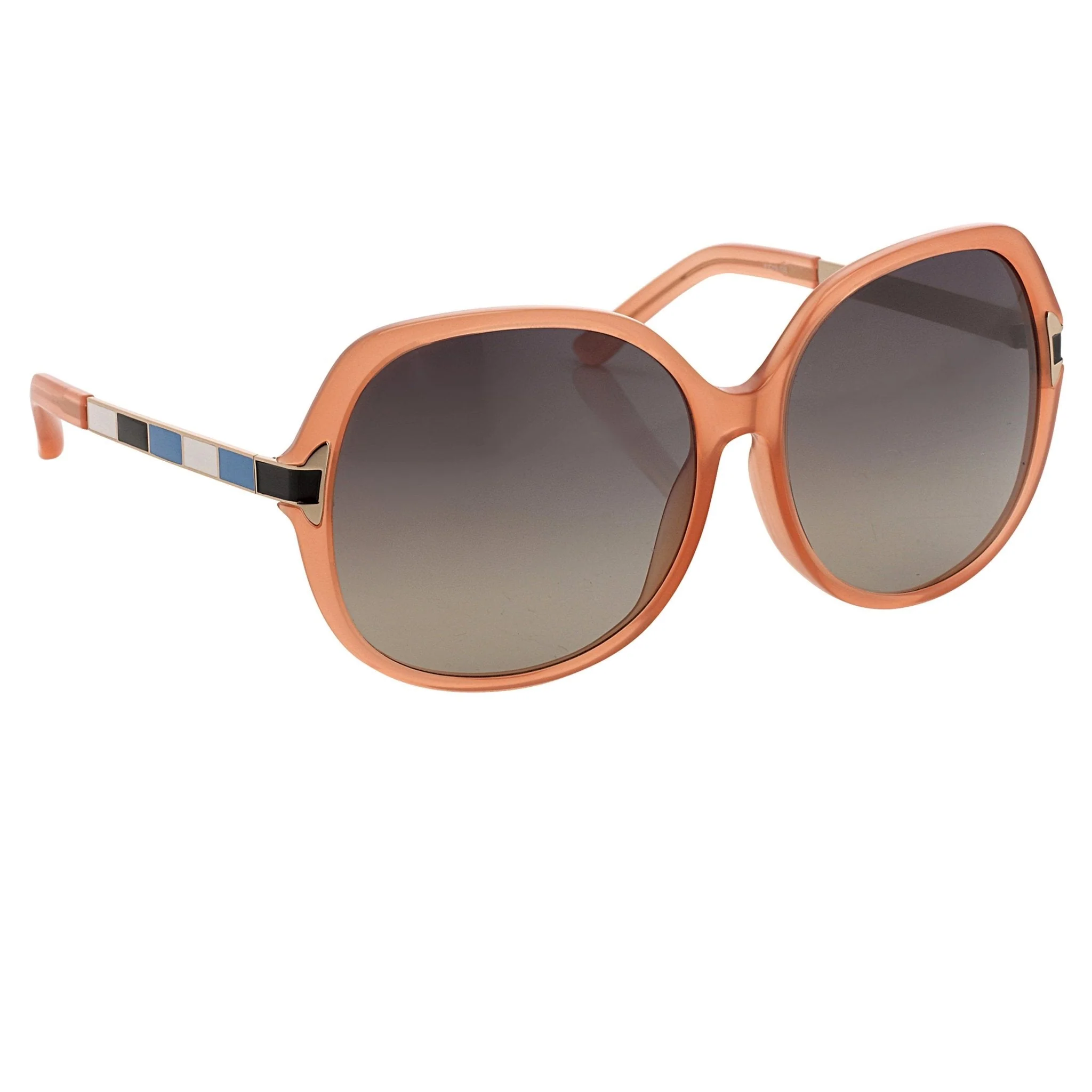 Oscar De La Renta Sunglasses Round Oversized Orange and Grey - Image 3