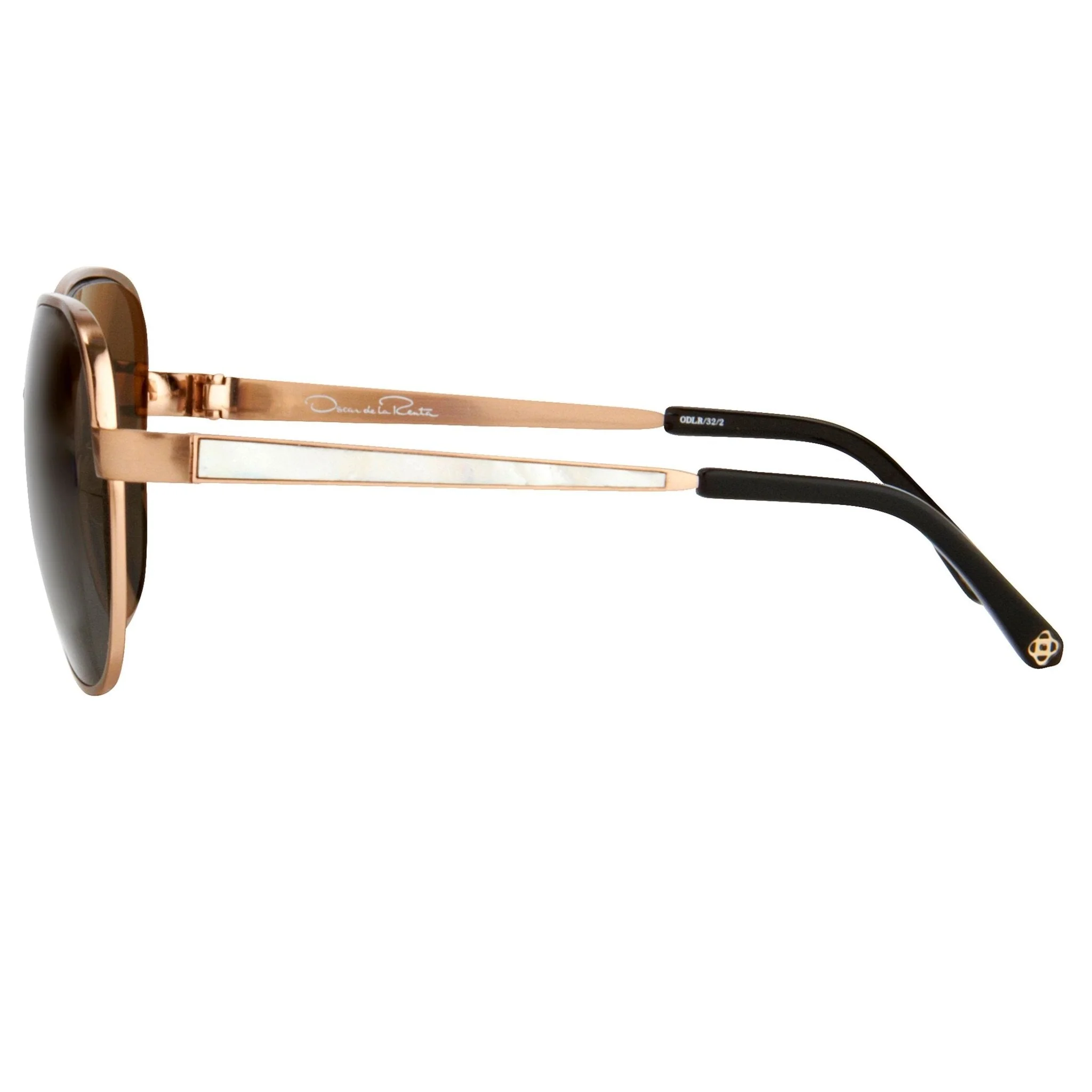 Oscar De La Renta Sunglasses Oversized Rose Gold and Green - Image 4