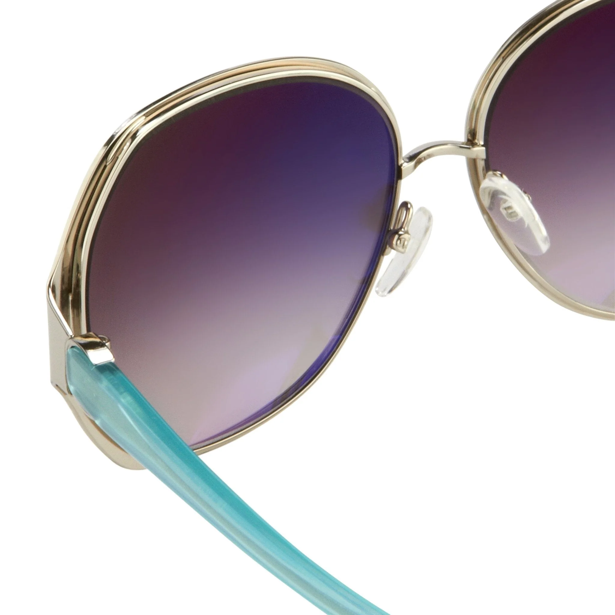 Oscar De La Renta Sunglasses Oversized Silver Multicolour Enamel and Grey - Image 2