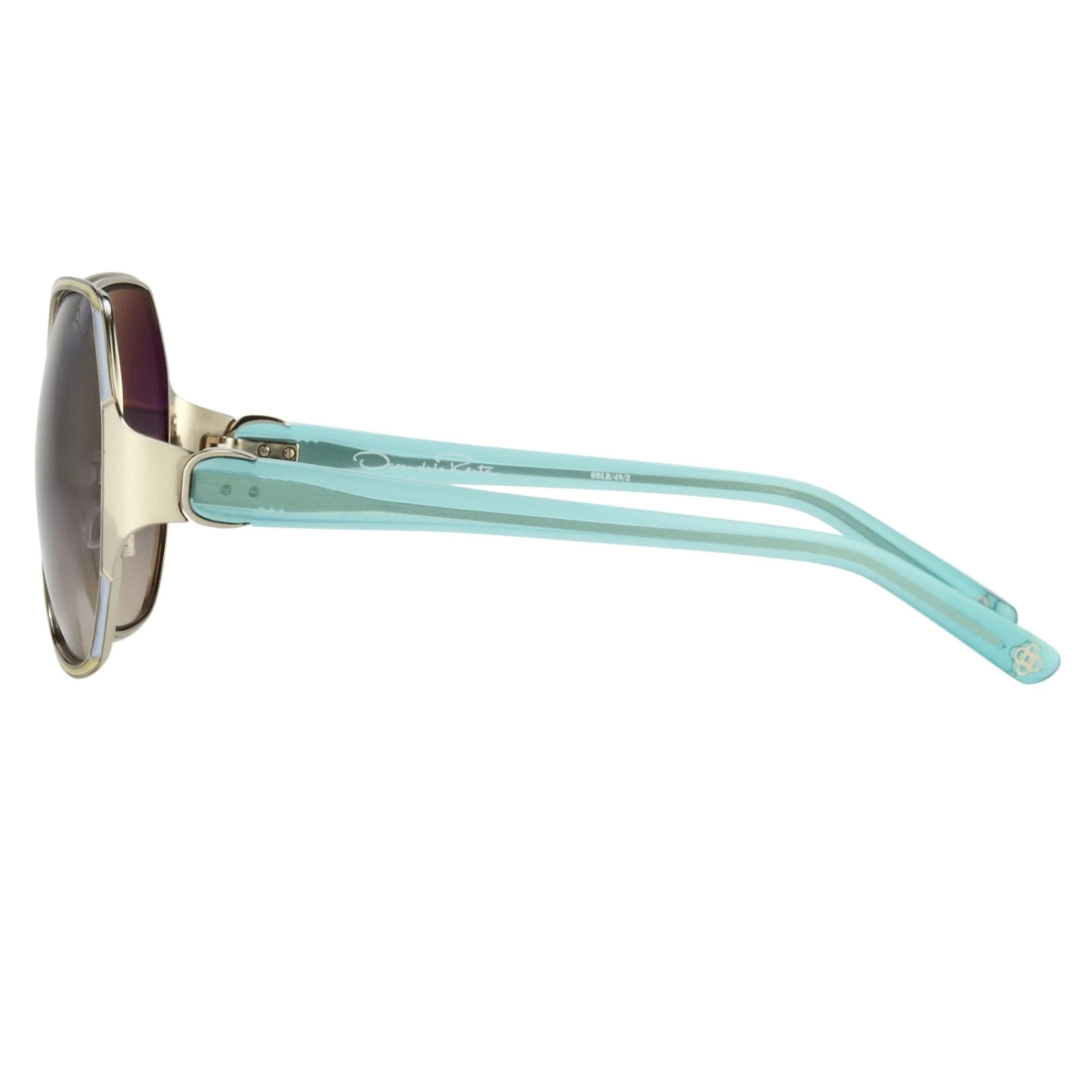 Oscar De La Renta Sunglasses Oversized Silver Multicolour Enamel and Grey - Image 4