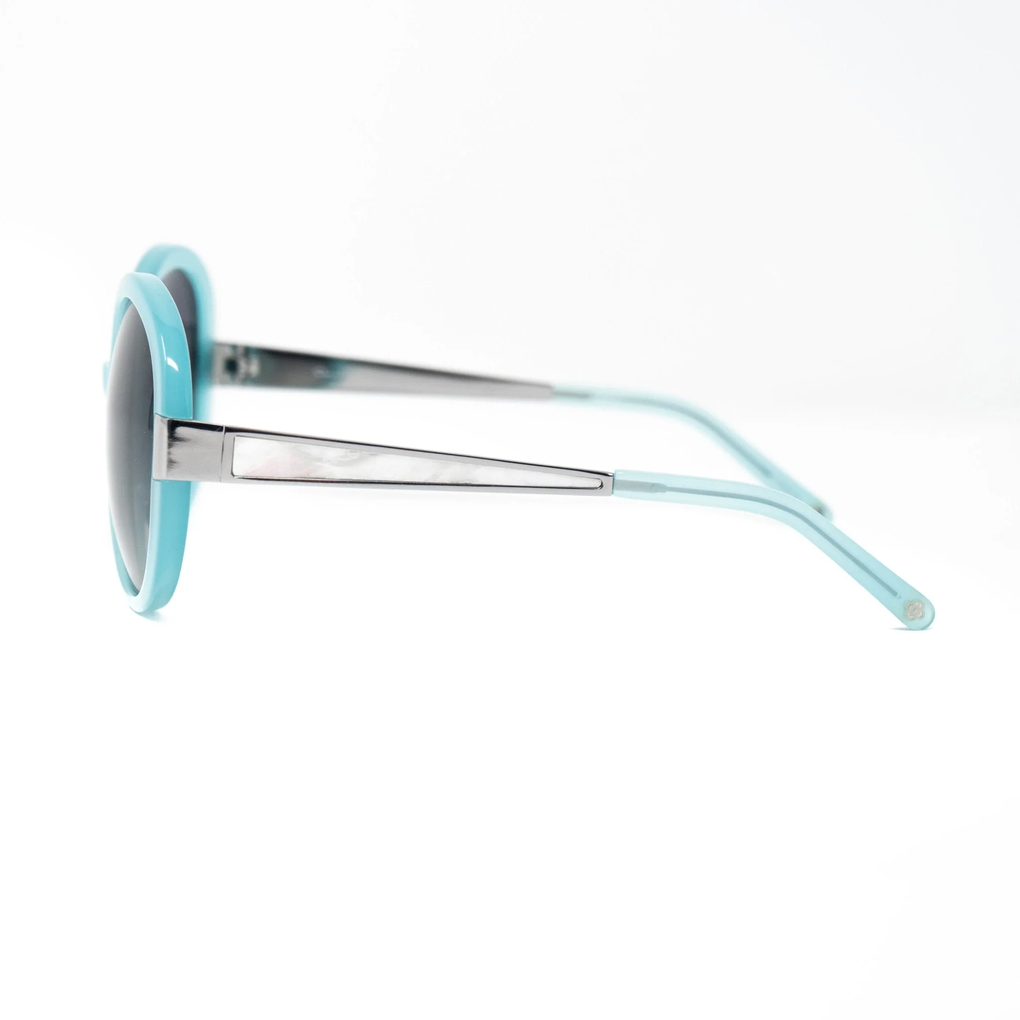 Oscar De La Renta Sunglasses Oversized Aqua and Grey - Image 4