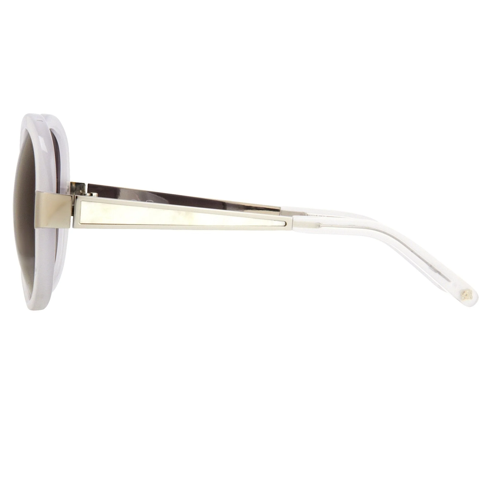Oscar De La Renta Sunglasses Round Ivory and Grey - Image 4