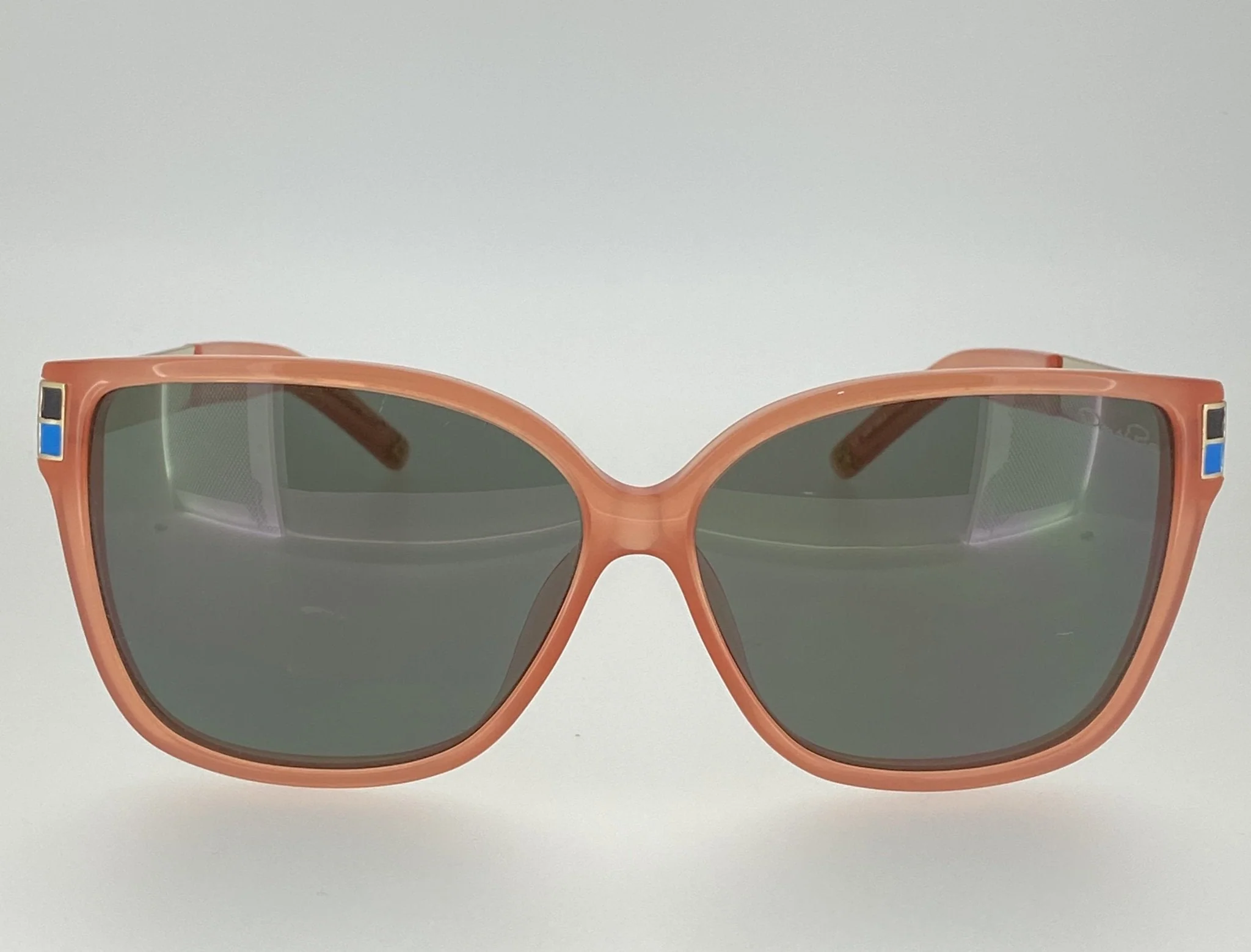 Oscar De La Renta Sunglasses Oversized Orange and Green - Image 10