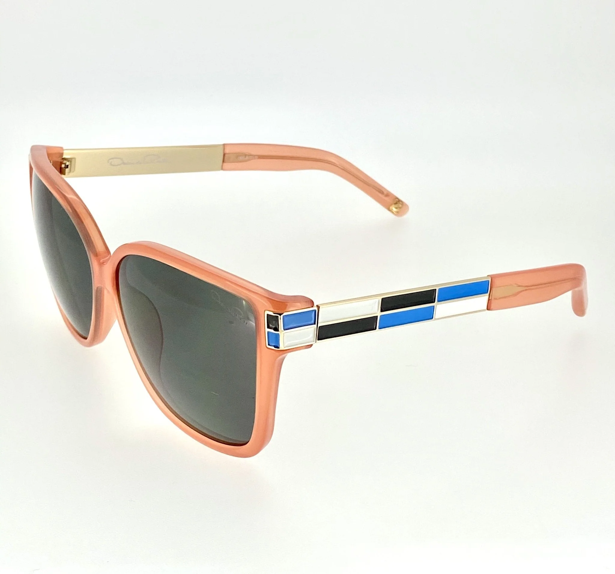 Oscar De La Renta Sunglasses Oversized Orange and Green - Image 17