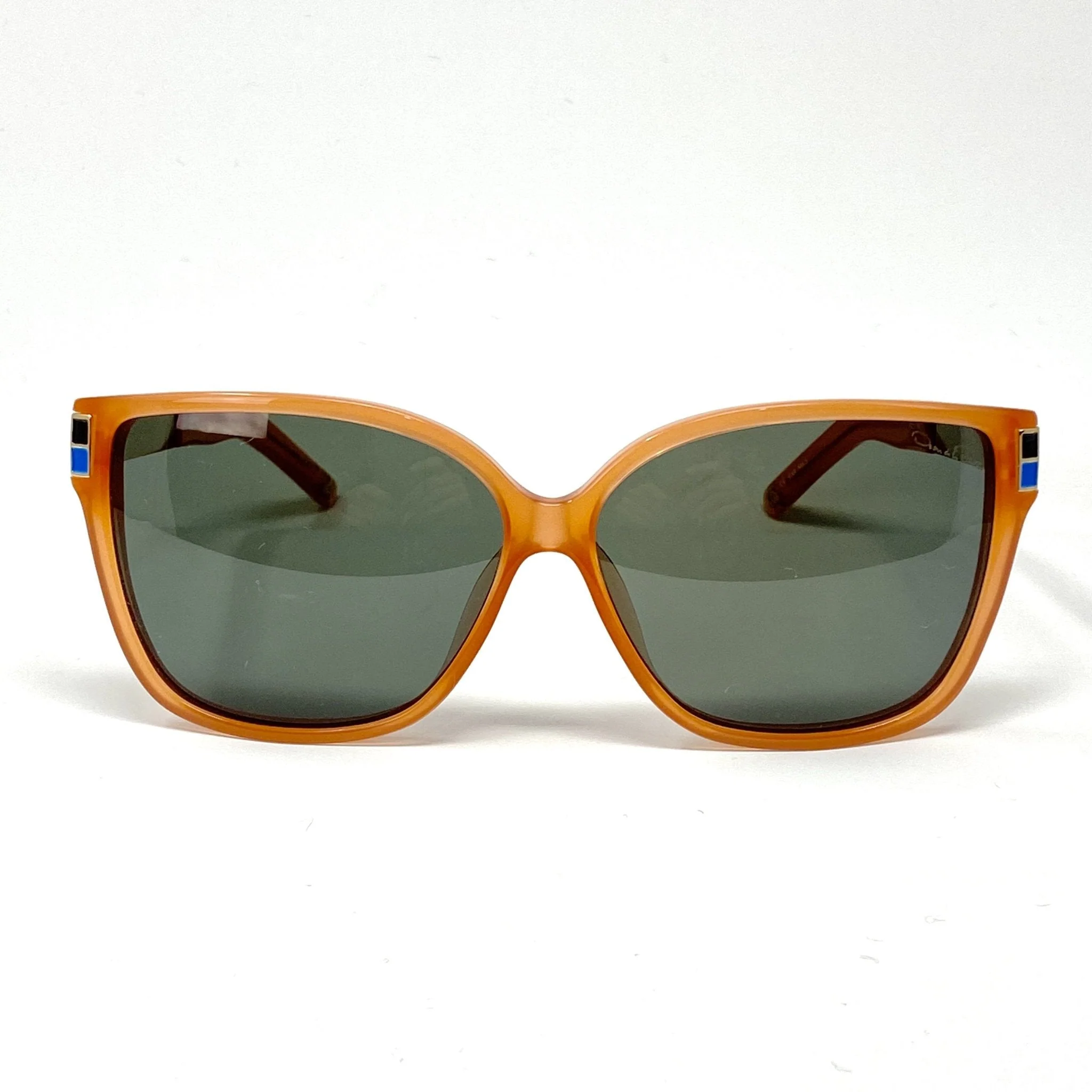 Oscar De La Renta Sunglasses Oversized Orange and Green - Image 8
