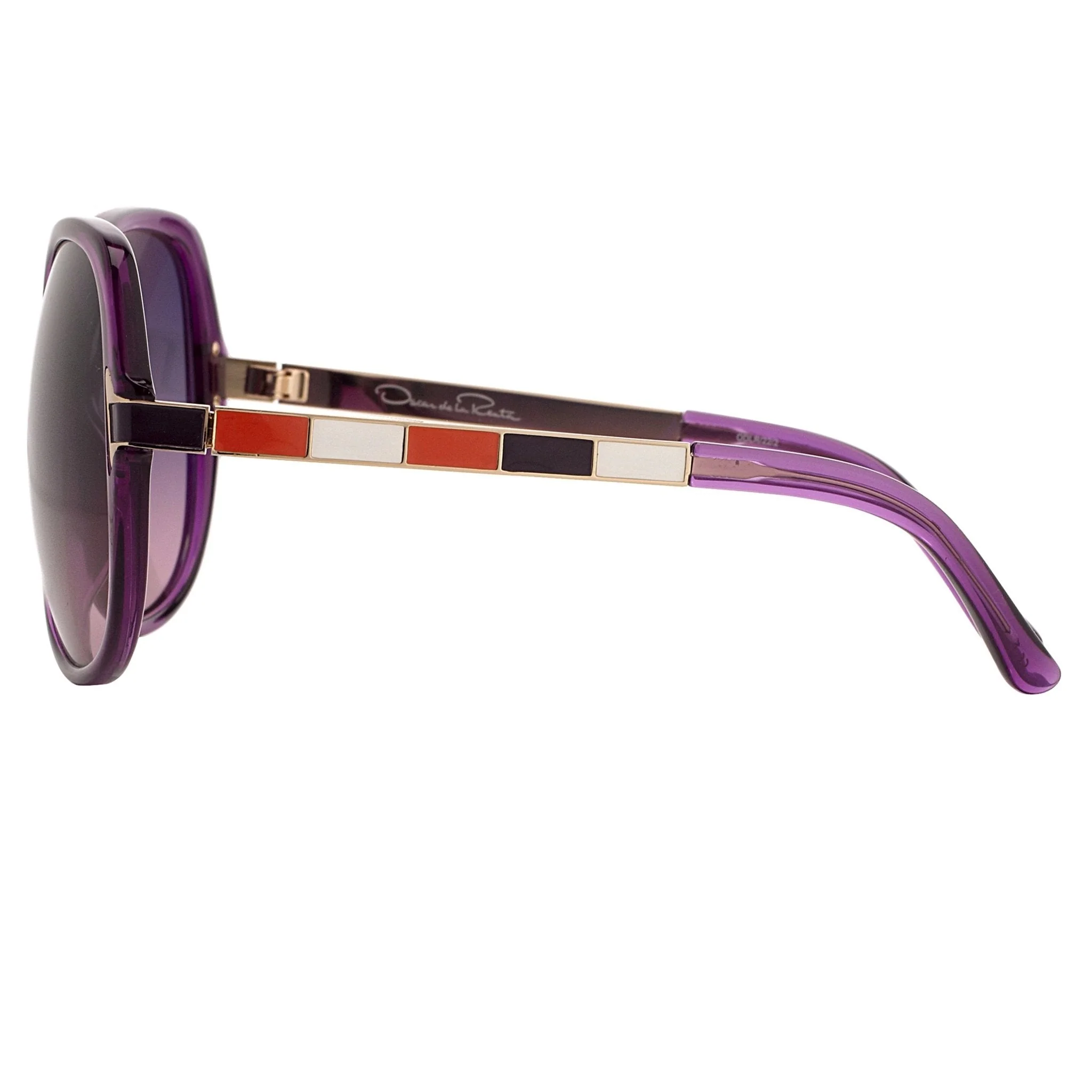 Oscar De La Renta Sunglasses Oversized Purple and Grey - Image 4