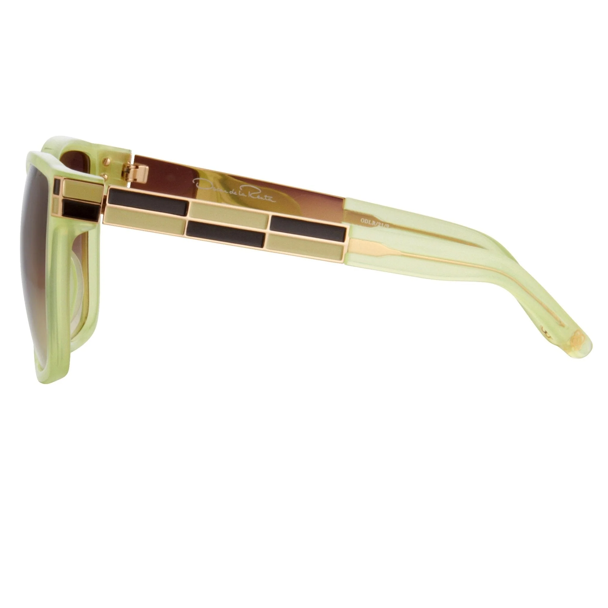 Oscar De La Renta Sunglasses Oversized Green and Brown - Image 4