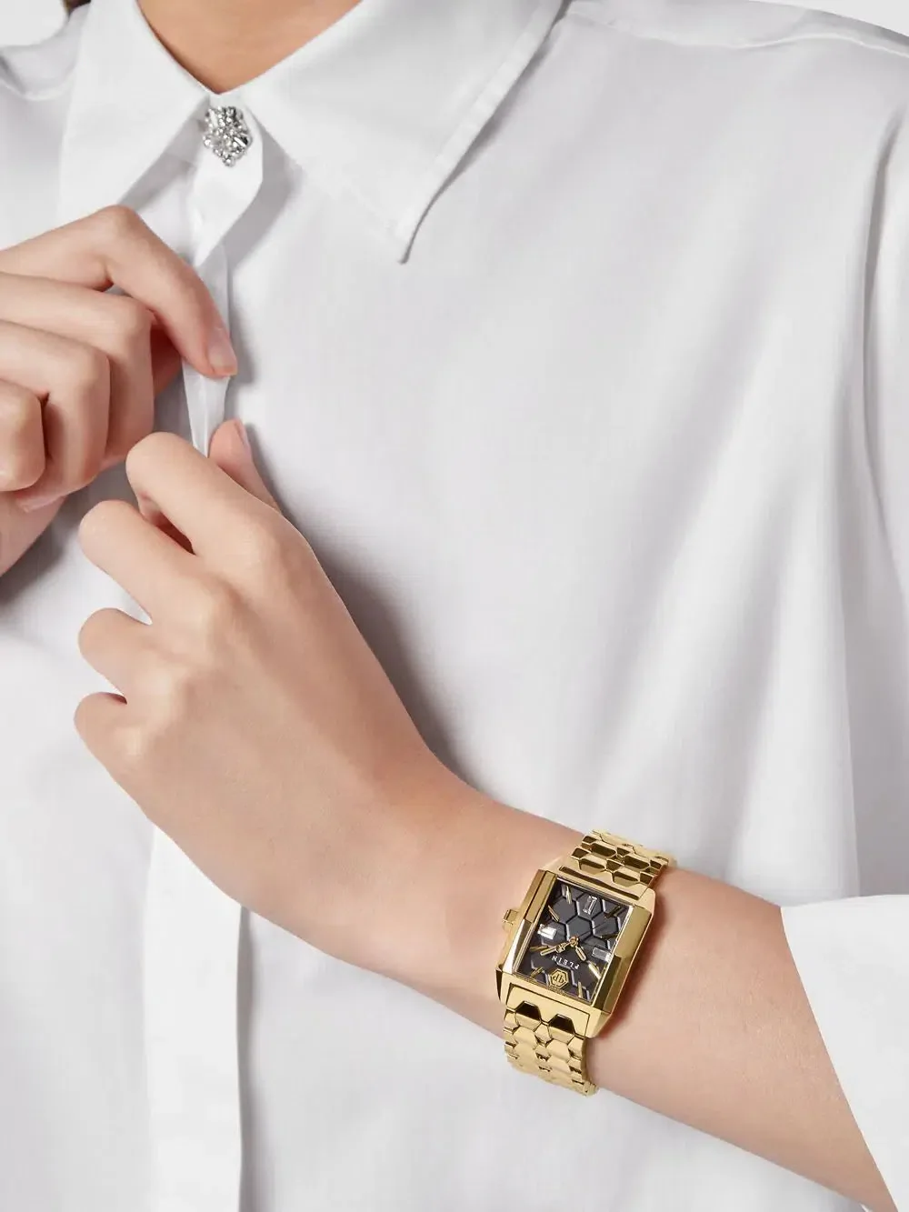 Philipp Plein Ladies Watch Offshore Square Black Gold - Image 4