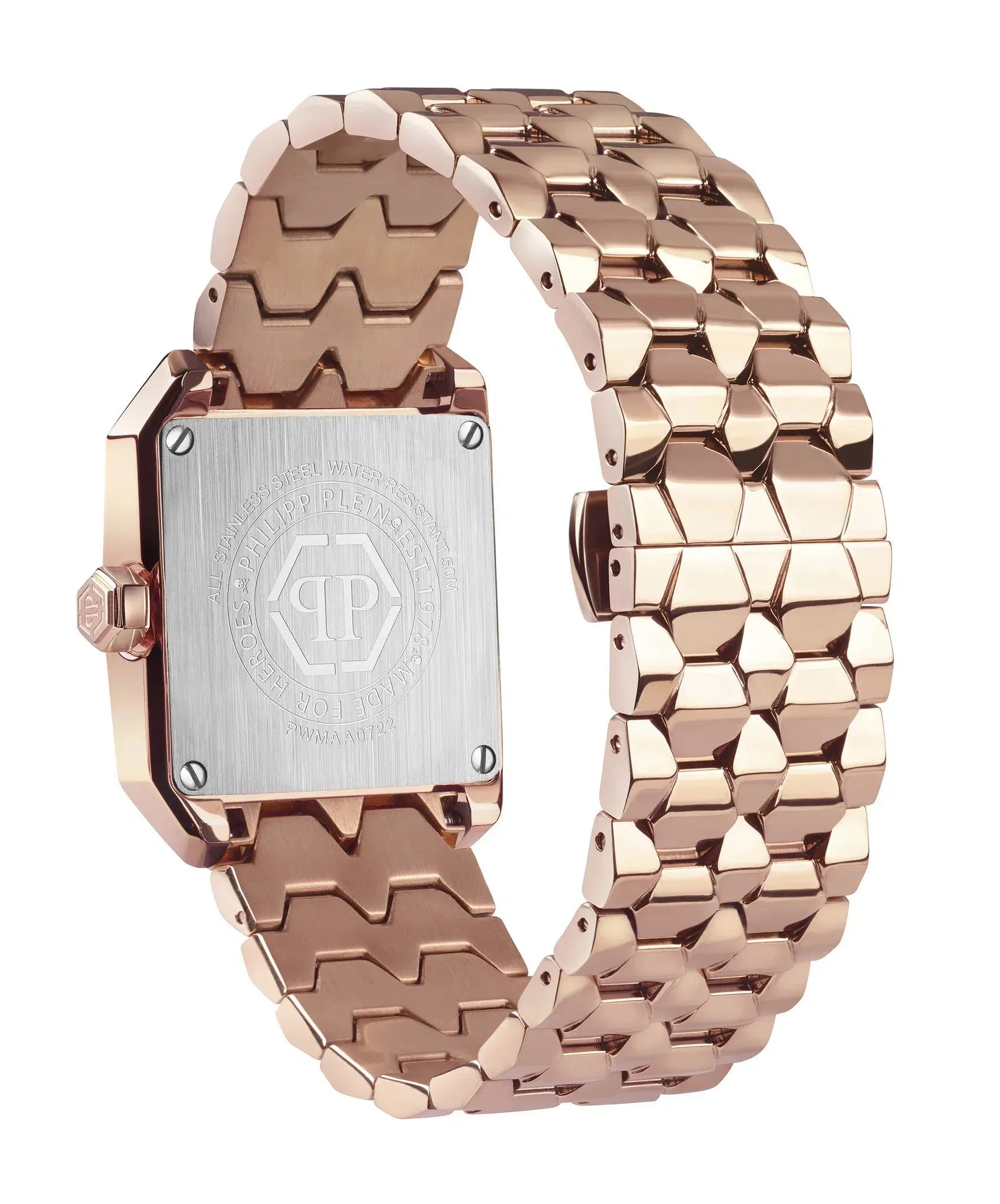 Philipp Plein Ladies Watch Offshore Square Lilac Rose Gold - Image 4