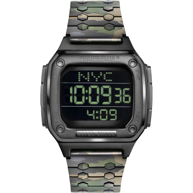 Philipp Plein Hyper Shock Black Camo Digital Watch