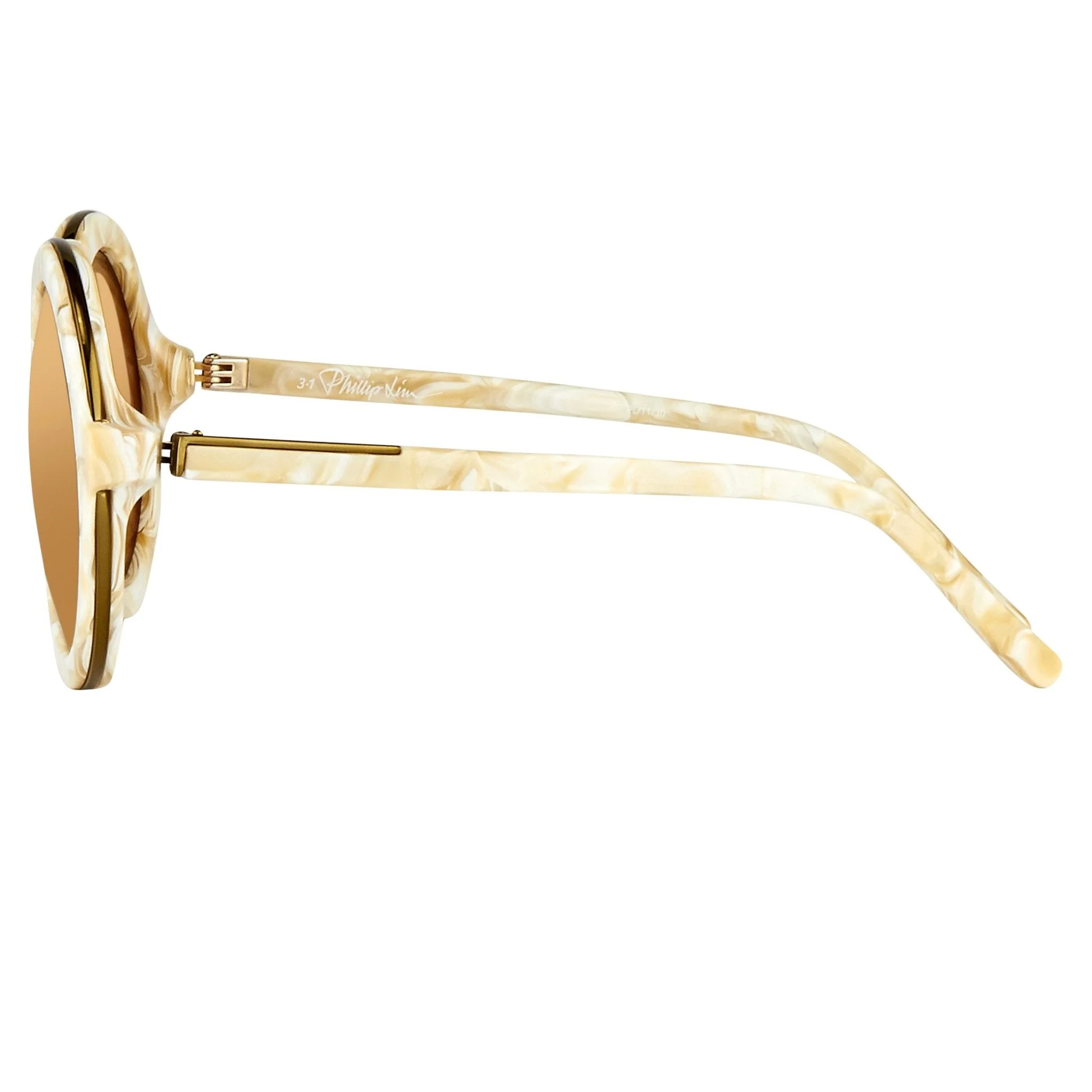 Phillip Lim Ladies Sunglasses Round Horn and Bronze - Image 3