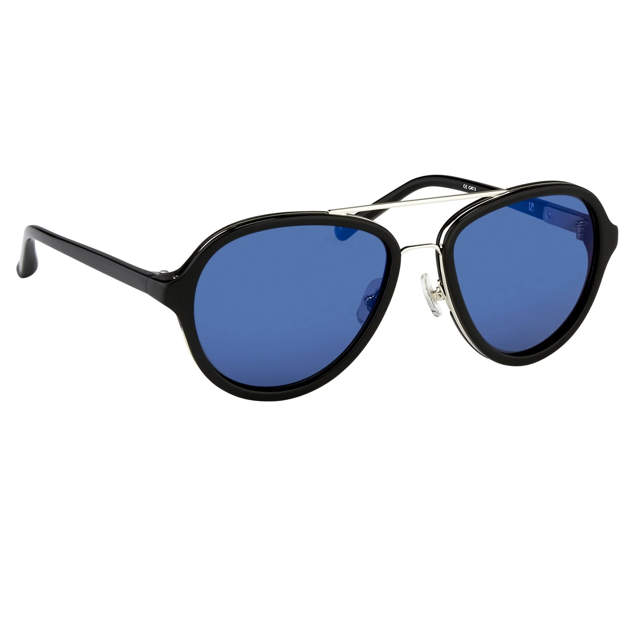 Phillip Lim Sunglasses Black and Blue Mirror - Image 3