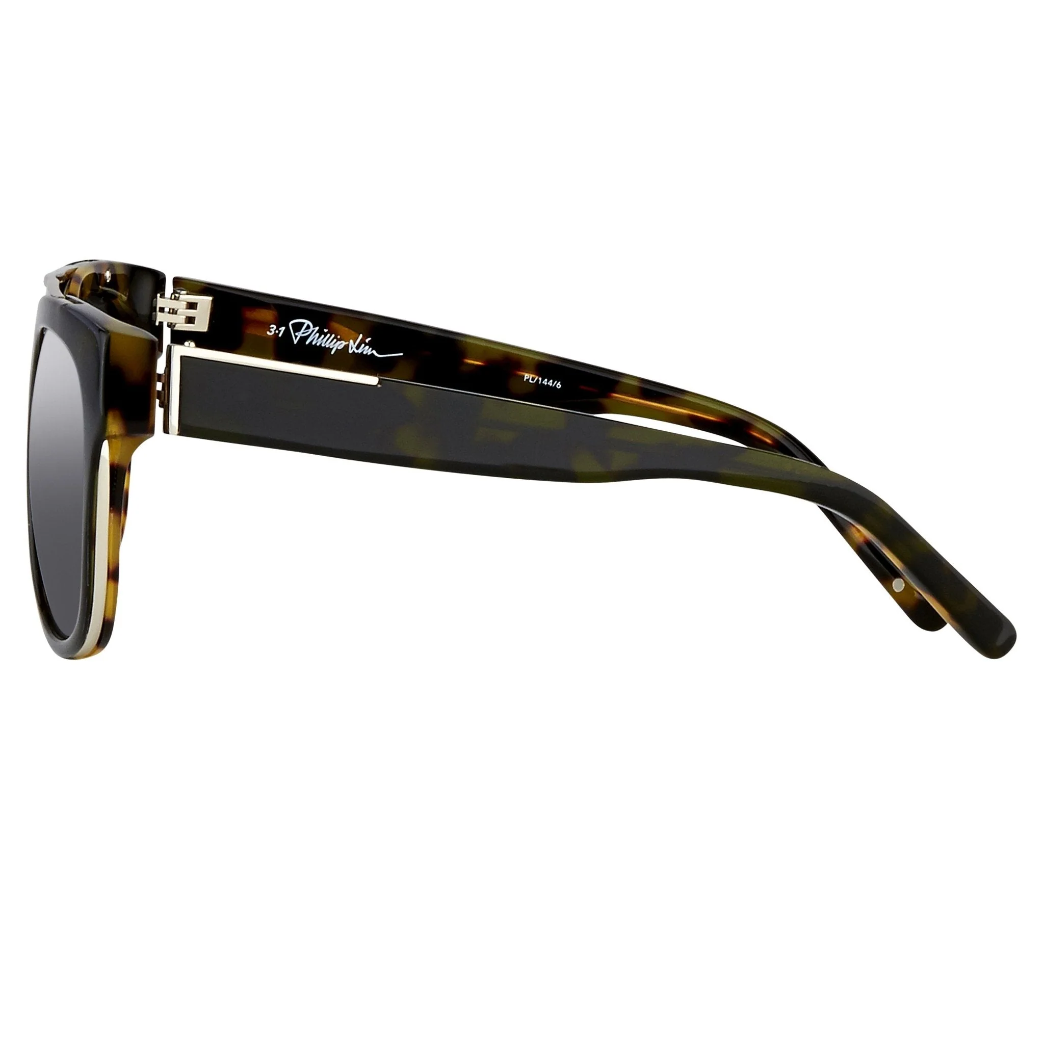 Phillip Lim Men's Sunglasses Rectangular Tortoiseshell and Fog Green - Image 4