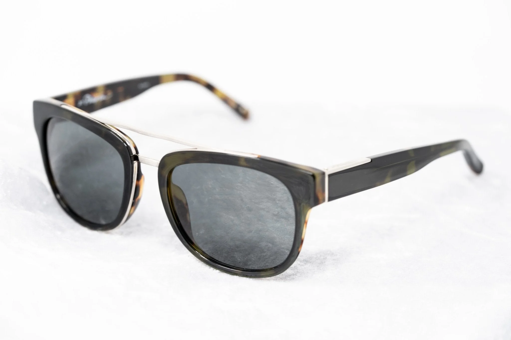Phillip Lim Men's Sunglasses Rectangular Tortoiseshell and Fog Green - Image 5