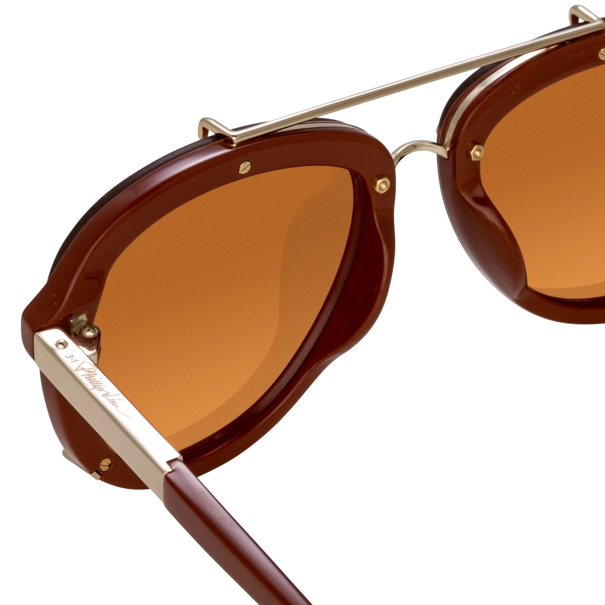Phillip Lim Sunglasses Light Gold and Rust - Image 4