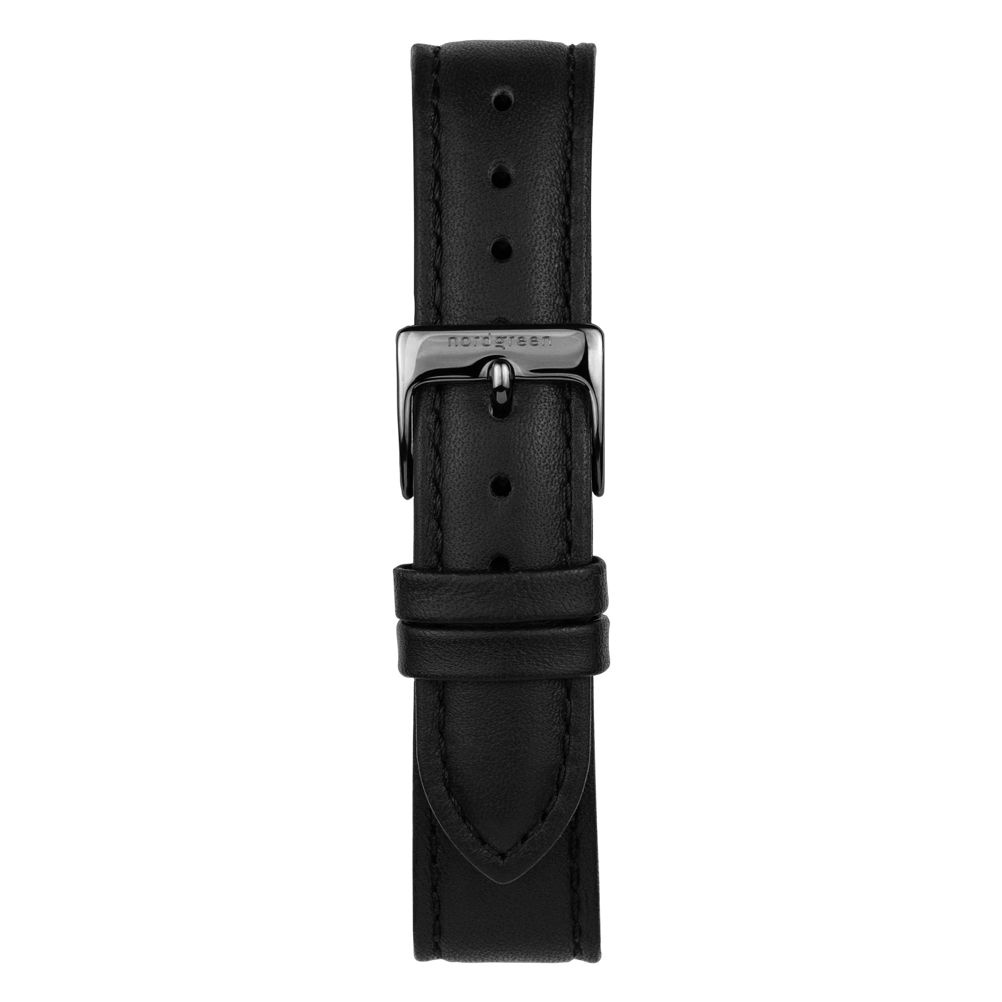 Nordgreen Philosopher Black Leather 40mm Gun Metal Case Watch - Image 2