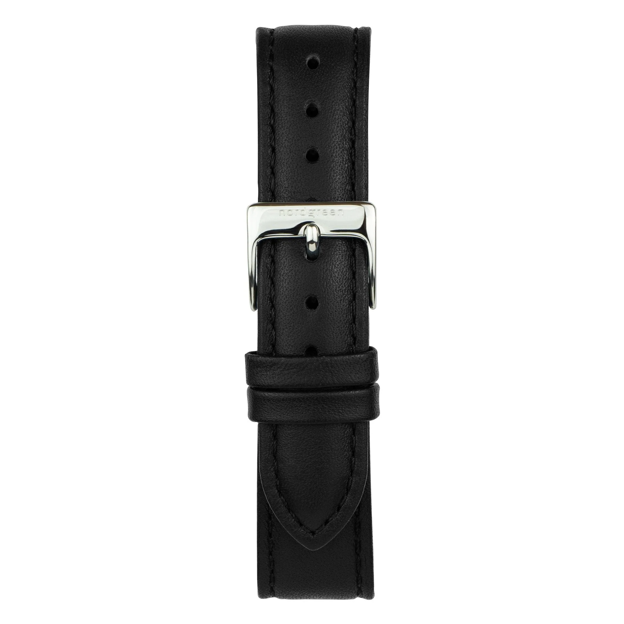 Nordgreen Philosopher Black Leather 40mm Silver Case Watch - Image 2