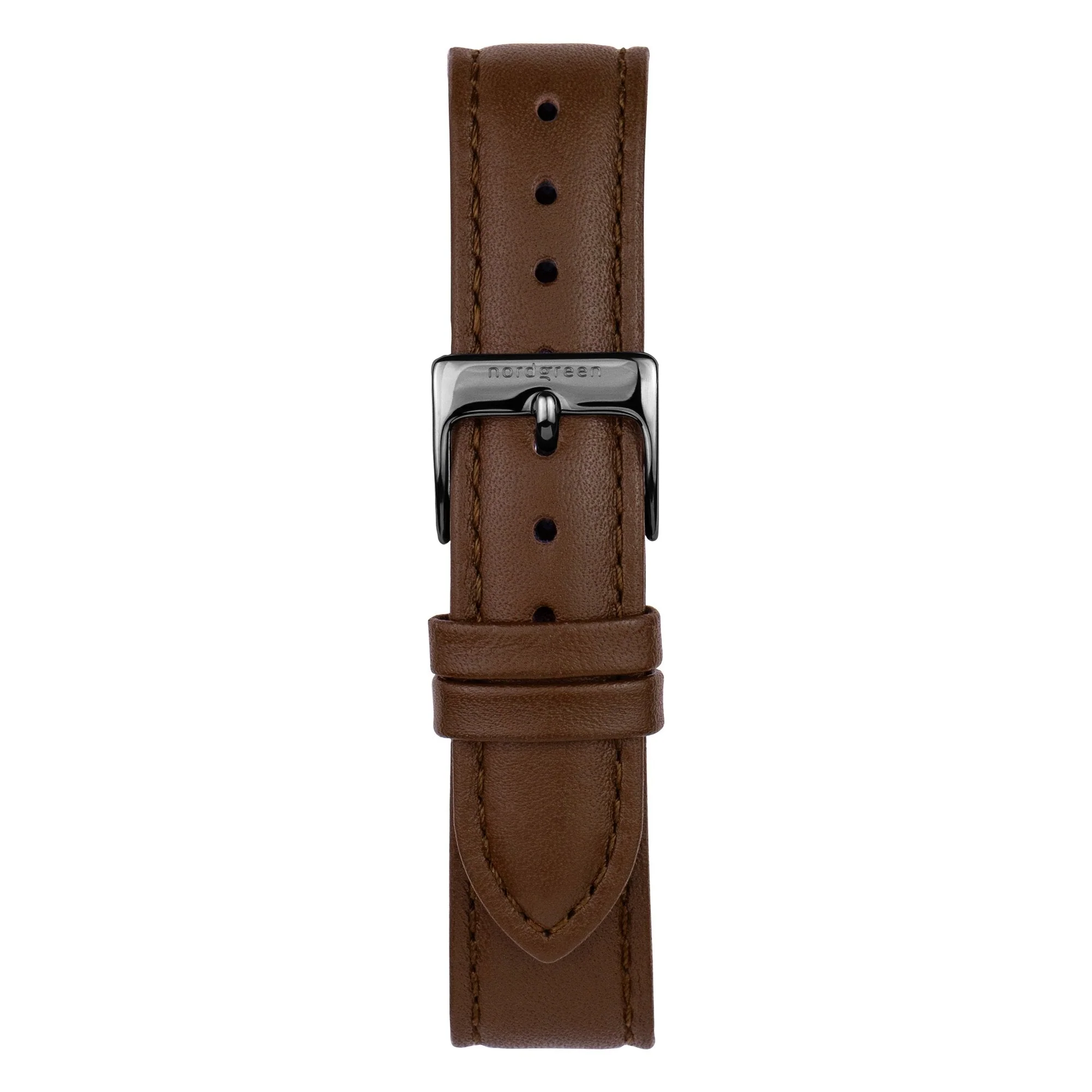 Nordgreen Philosopher Brown Leather 40mm Gun Metal Case Watch - Image 2