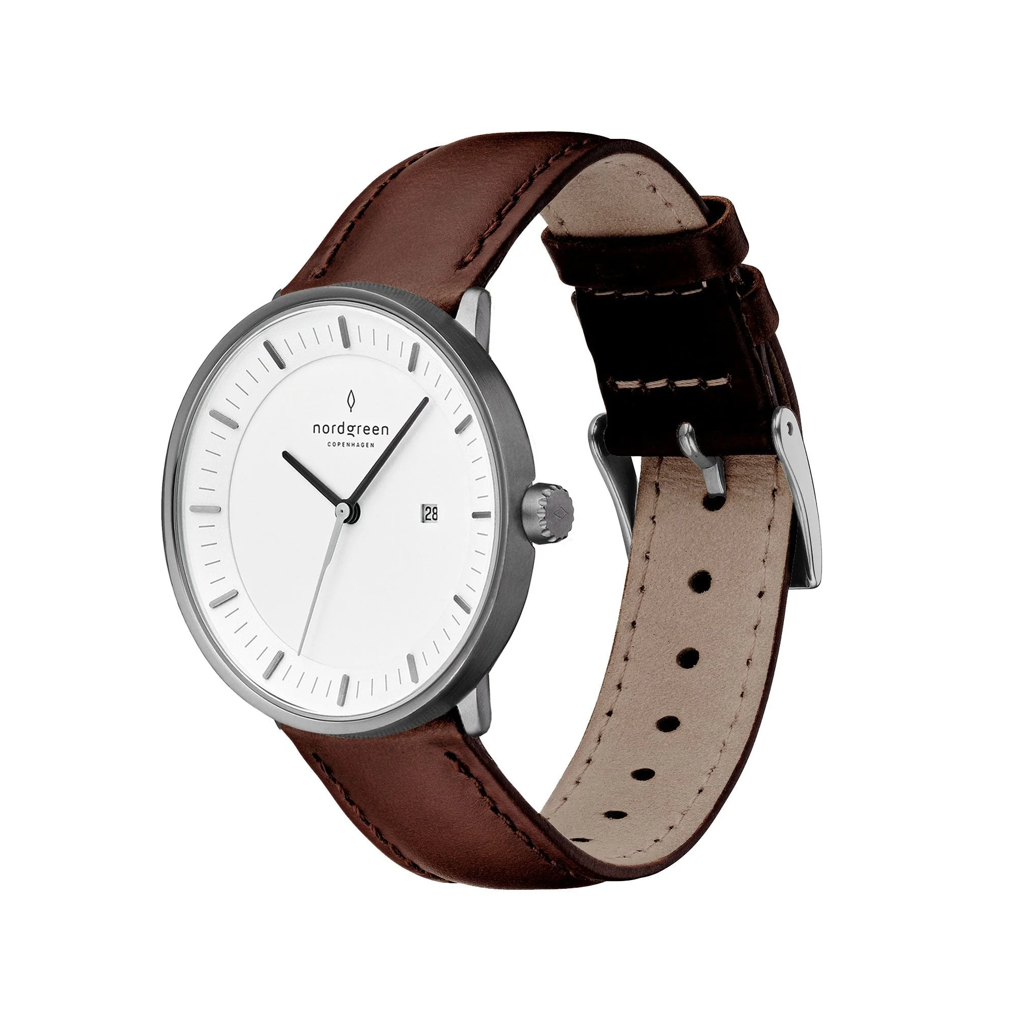 Nordgreen Philosopher Dark Brown 36mm Gun Metal Case Watch - Image 3