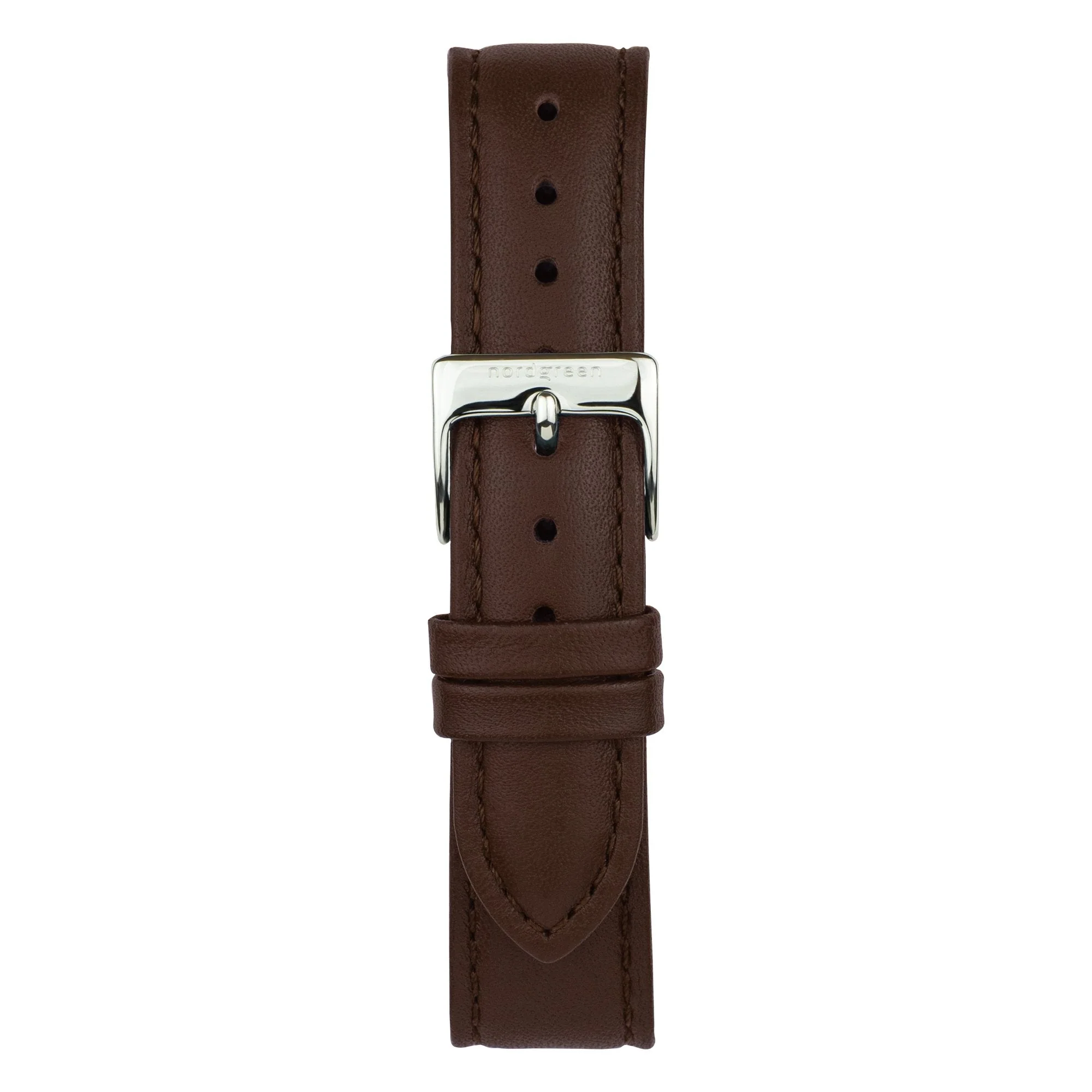 Nordgreen Philosopher Dark Brown Leather 36mm Silver Case Watch - Image 2