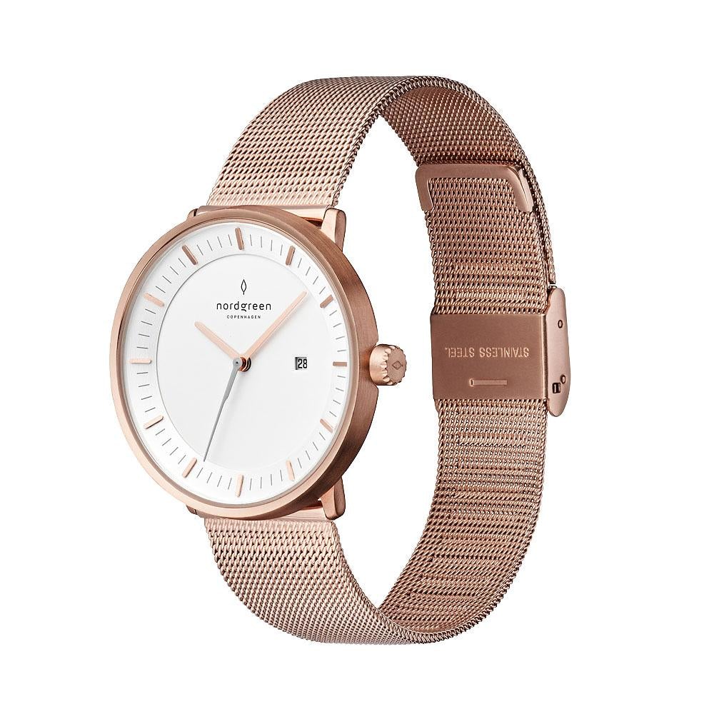 Nordgreen Philosopher Rose Gold Mesh 40mm Rose Gold Case Watch - Image 3