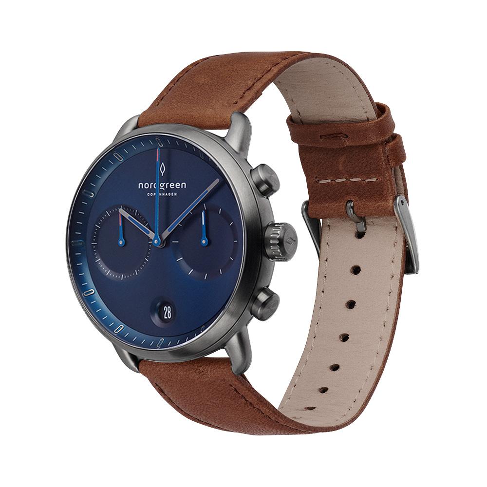 Nordgreen Pioneer Brown Leather 42mm Gunmetal Case Watch - Image 4
