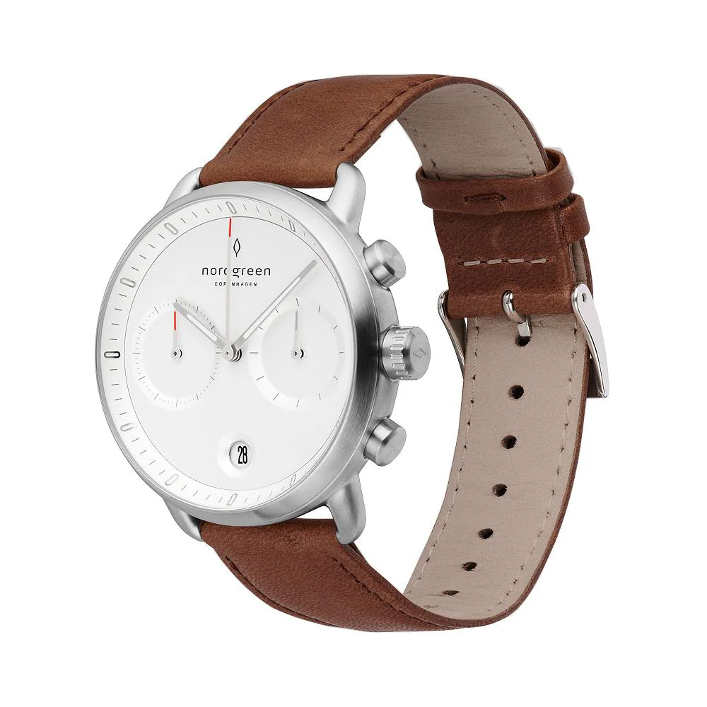 Nordgreen Native Brown Leather 32mm Silver Case Watch - Image 4