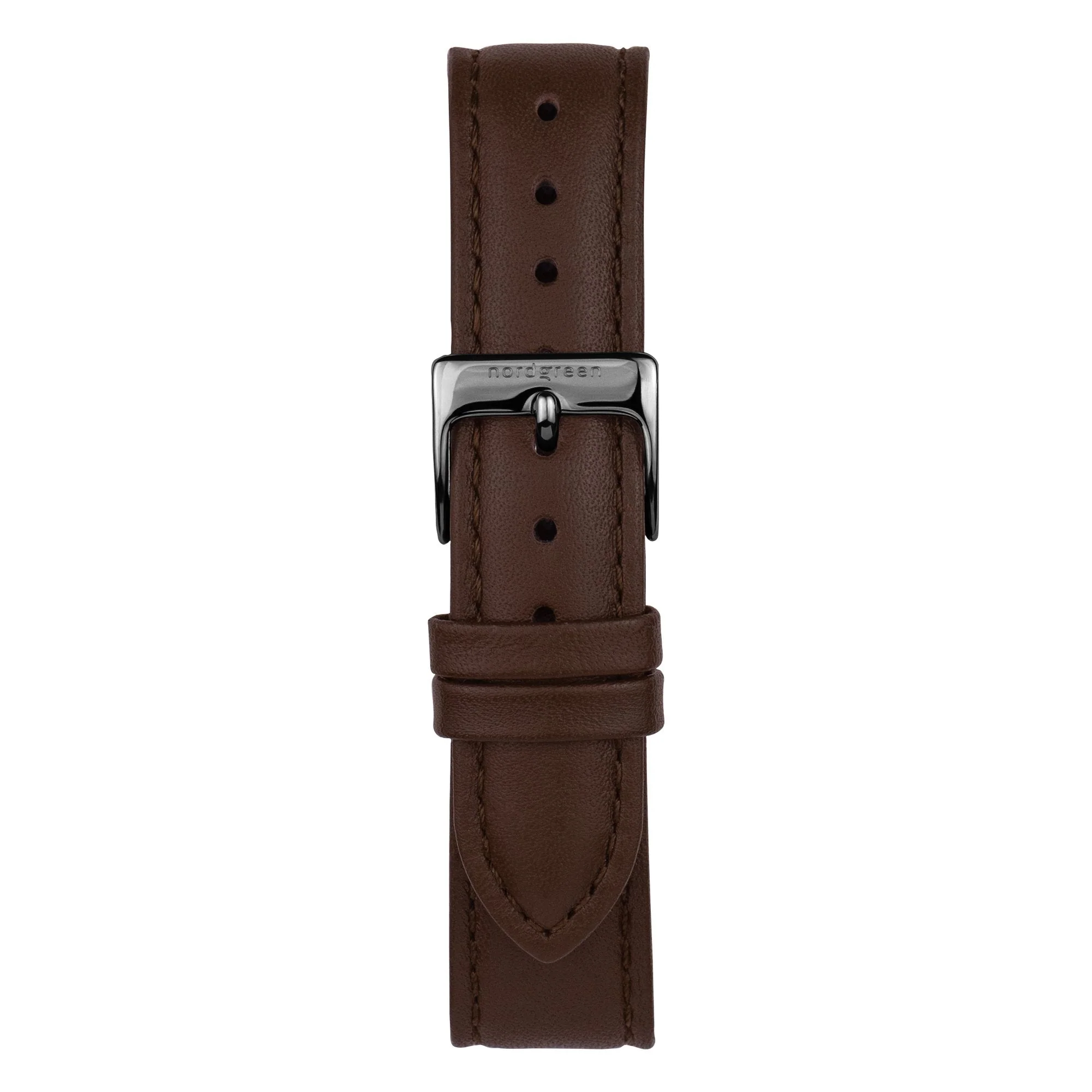 Nordgreen Pioneer Dark Brown Leather 42mm Gun Metal Case Watch - Image 2