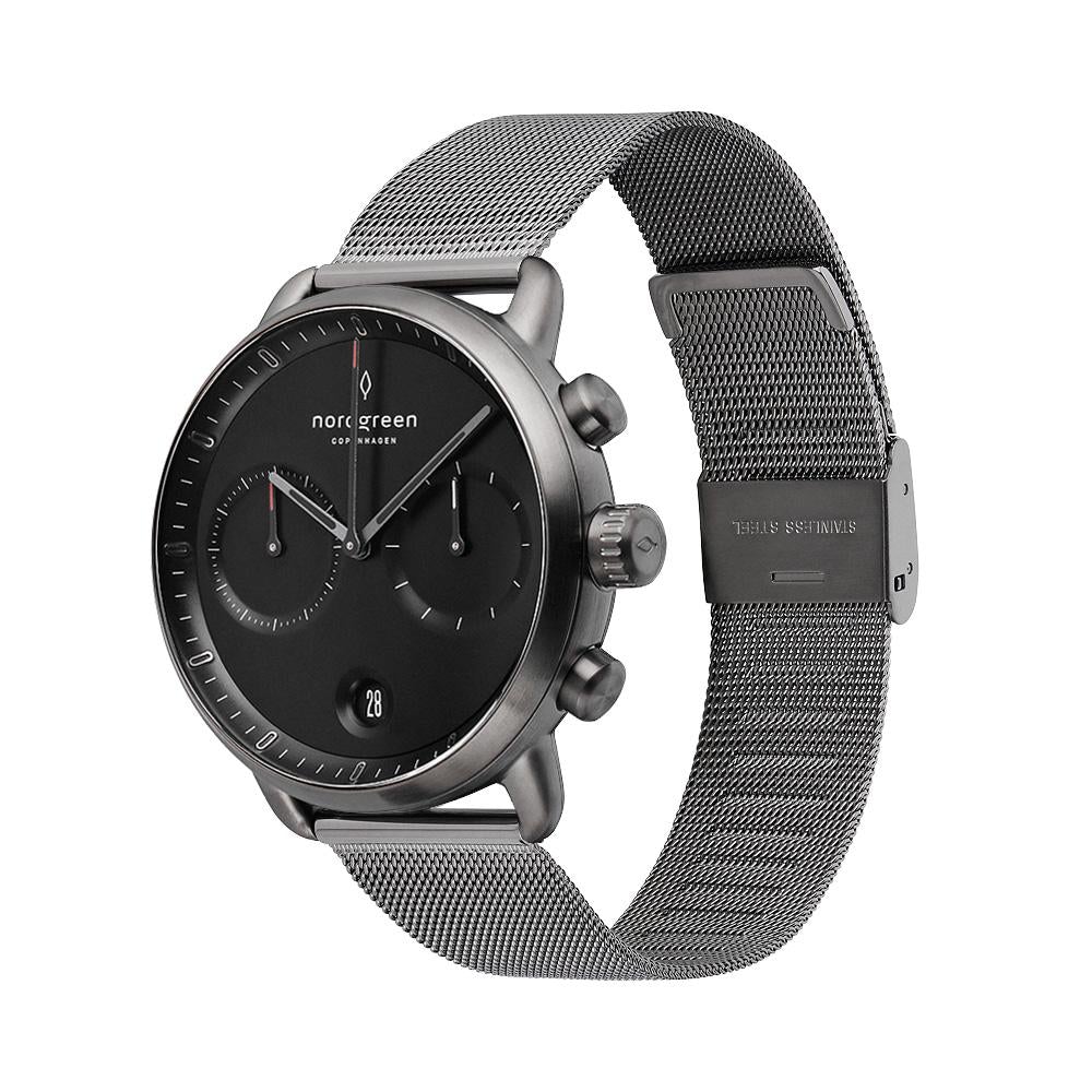 Nordgreen Pioneer Gun Metal Mesh 42mm Gunmetal Case Watch - Image 4