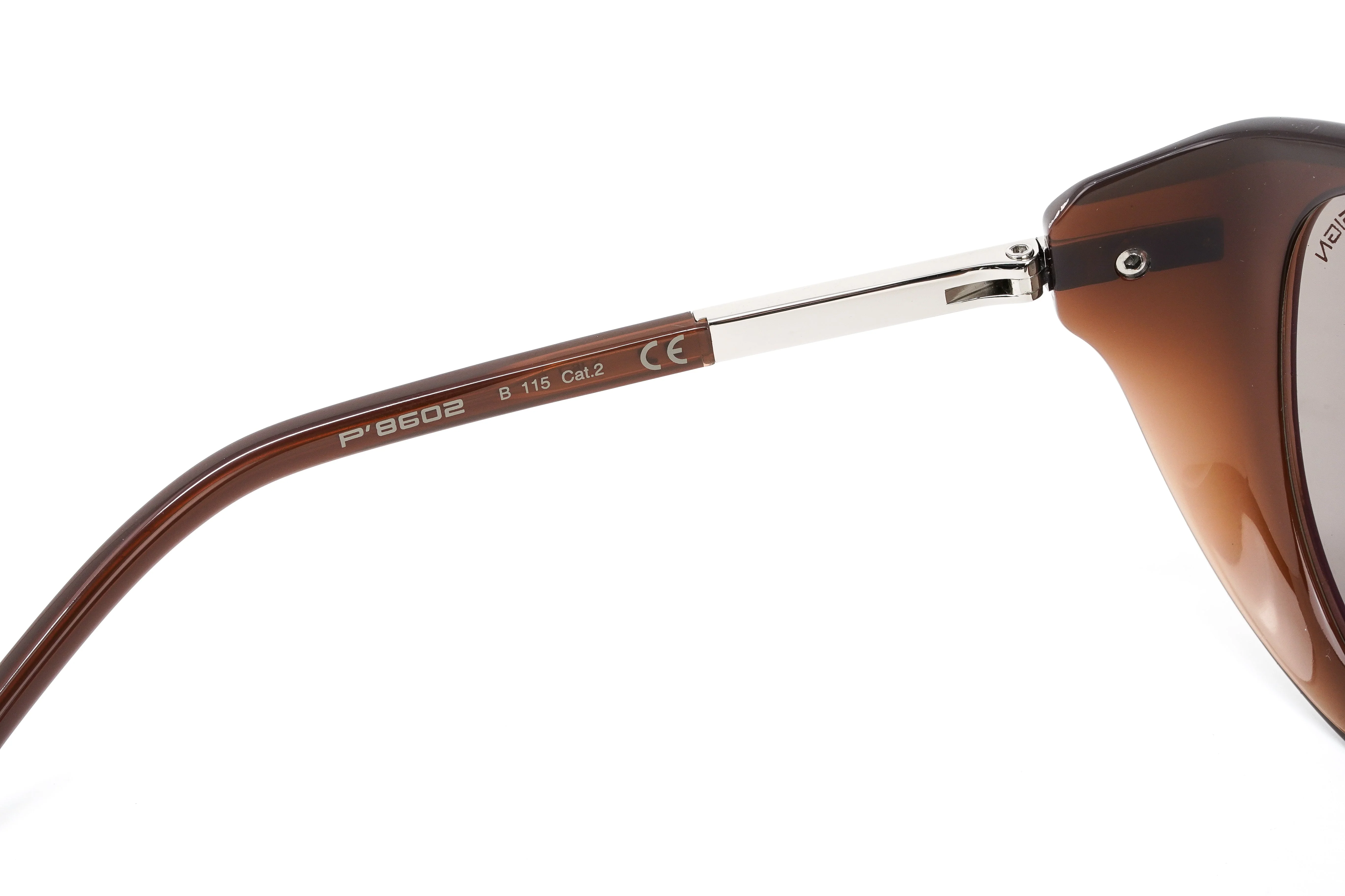 Porsche Design Ladies Sunglasses Oversized Cat Eye Dark Chocolate P8602 B - Image 4