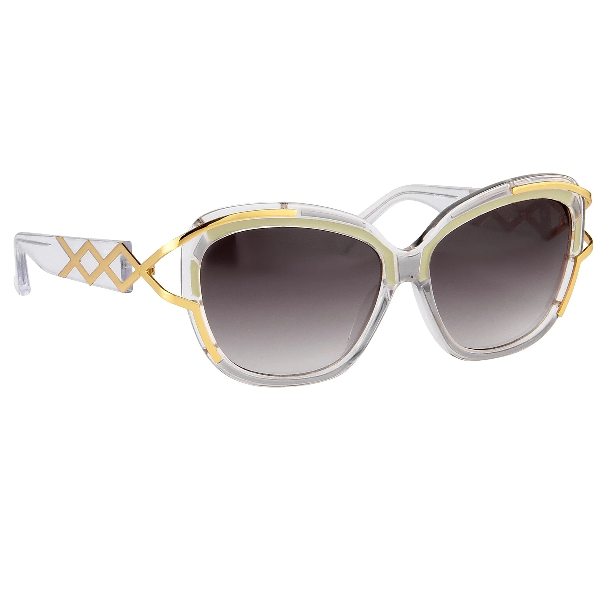 Prabal Gurung Sunglasses Square Olive and Grey - Image 3