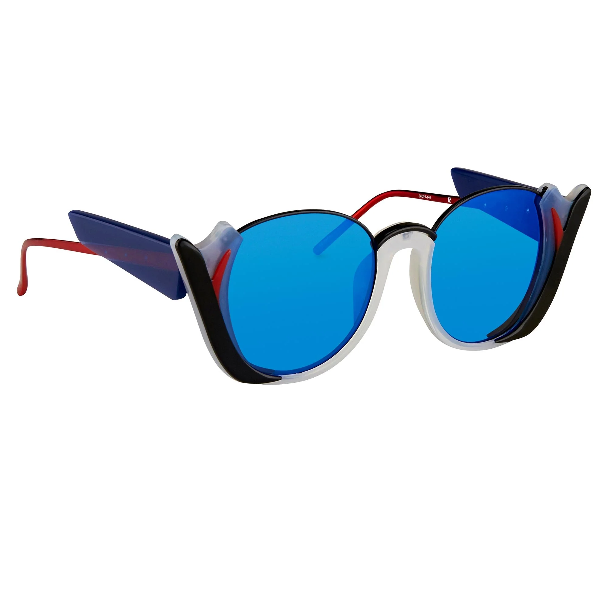 Prabal Gurung Sunglasses Round Black and Blue - Image 3