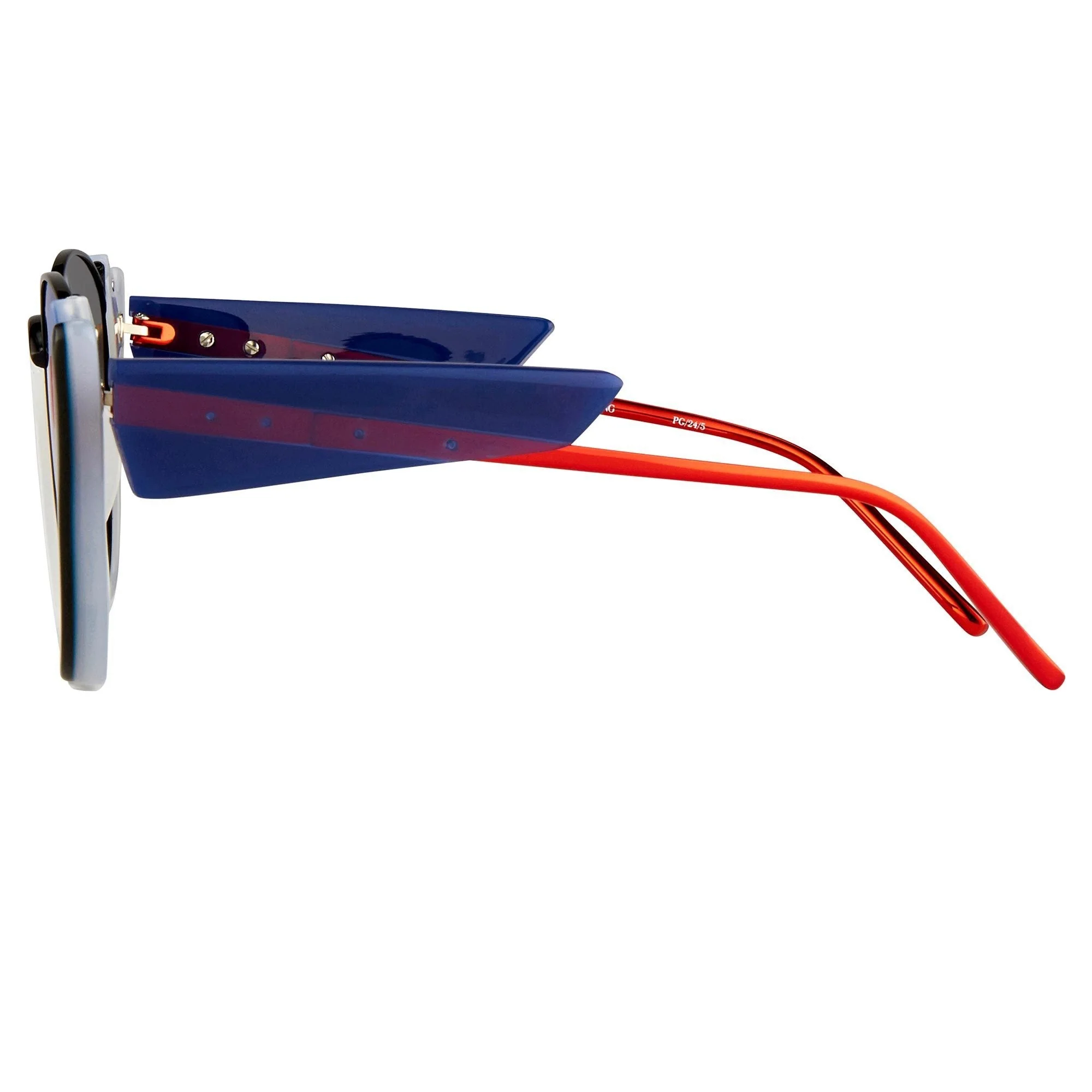 Prabal Gurung Sunglasses Round Black and Blue - Image 4