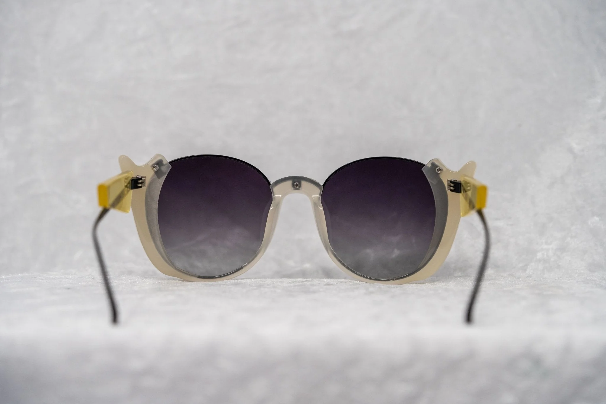 Prabal Gurung Sunglasses Round Ivory and Grey - Image 11