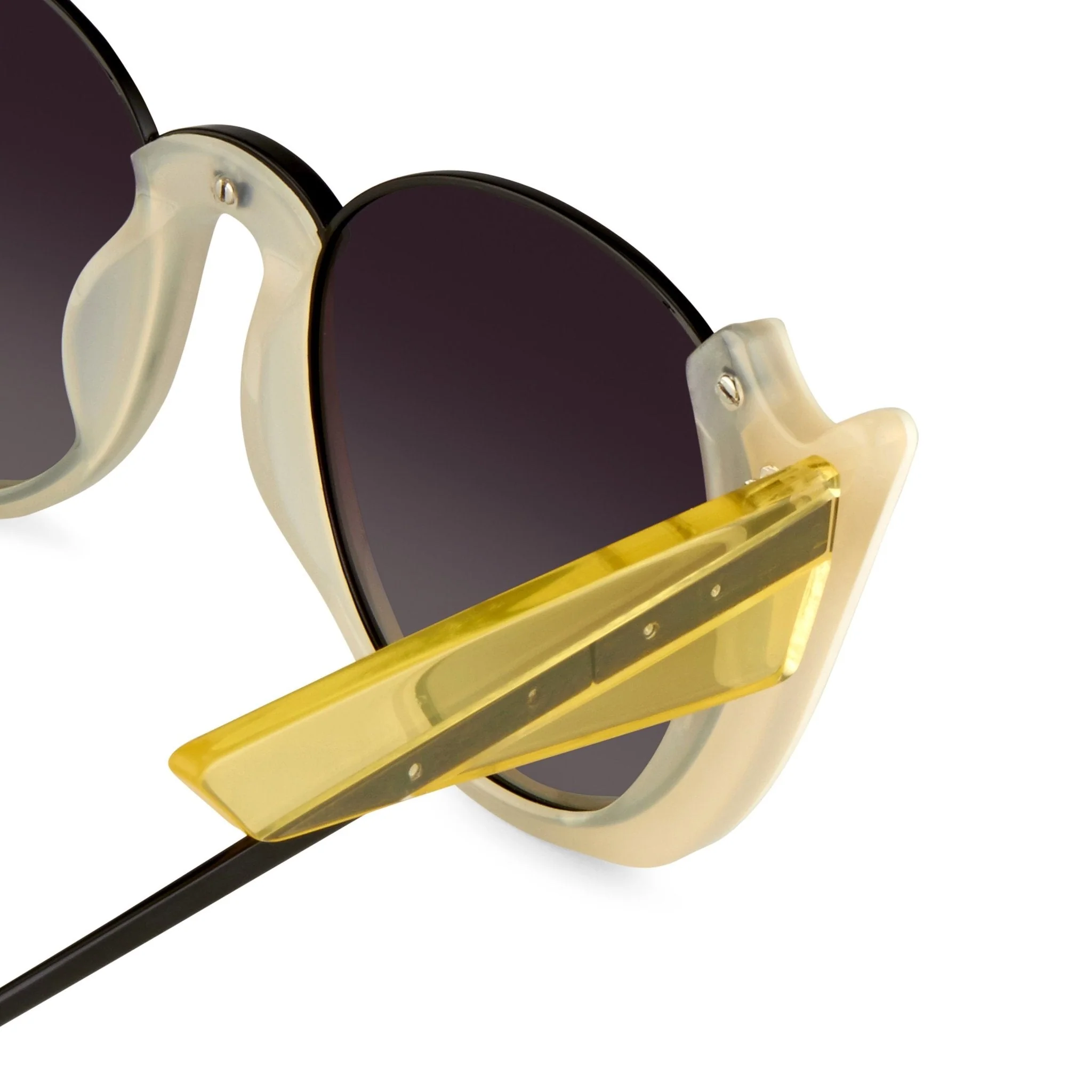 Prabal Gurung Sunglasses Round Ivory and Grey - Image 2
