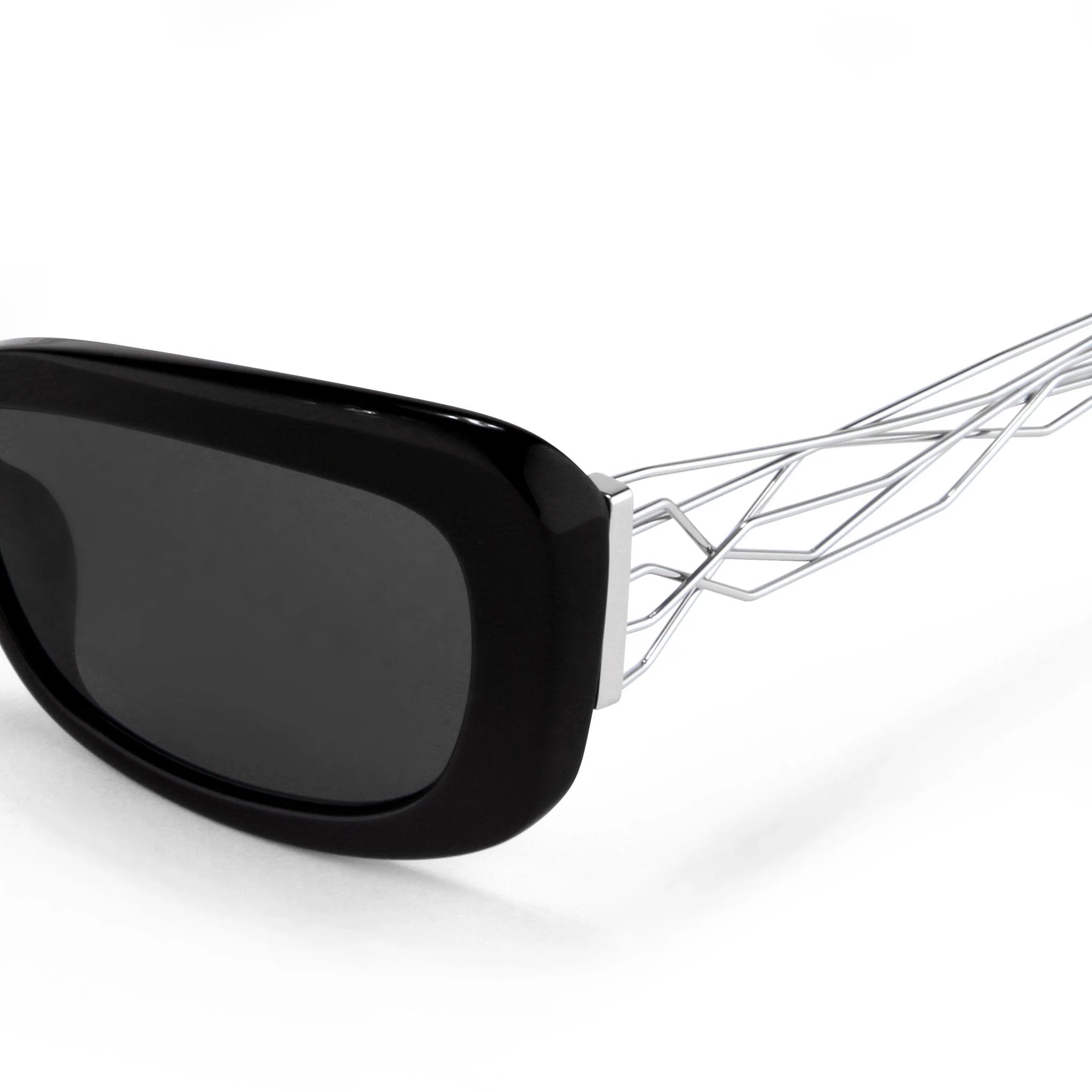 Prabal Gurung Sunglasses Rectangle Black and Grey - Image 2