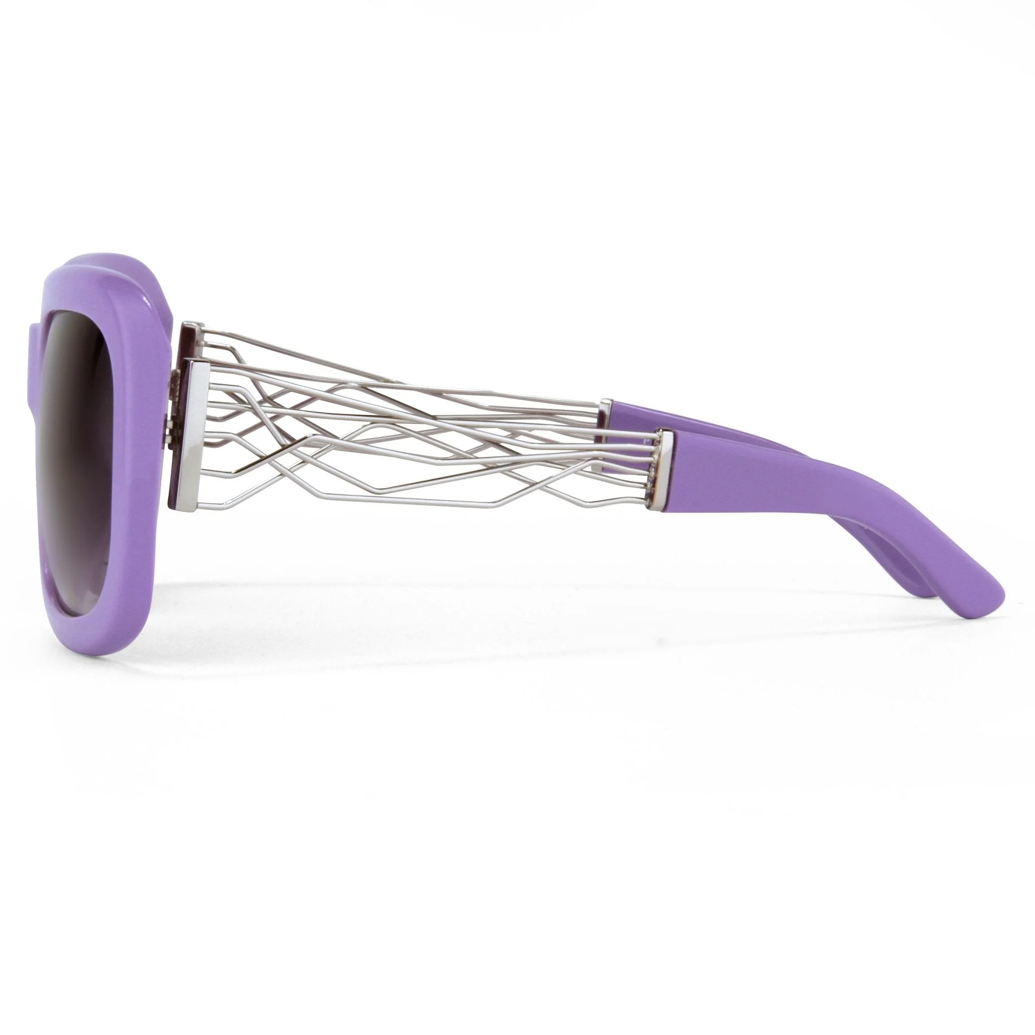 Prabal Gurung Sunglasses Rectangle Purple and Grey - Image 4