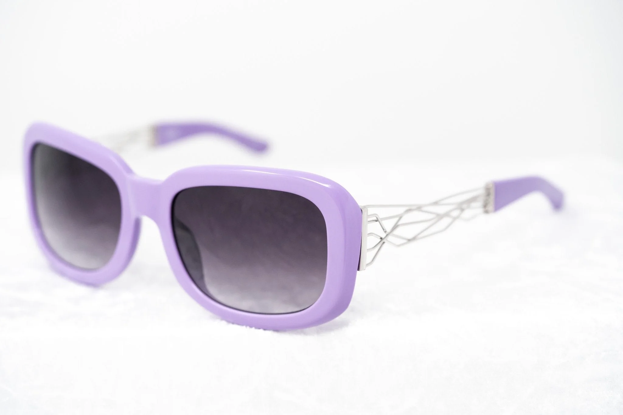 Prabal Gurung Sunglasses Rectangle Purple and Grey - Image 5