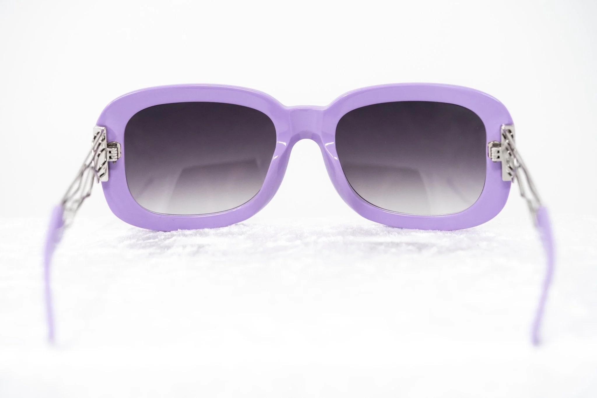 Prabal Gurung Sunglasses Rectangle Purple and Grey - Image 6
