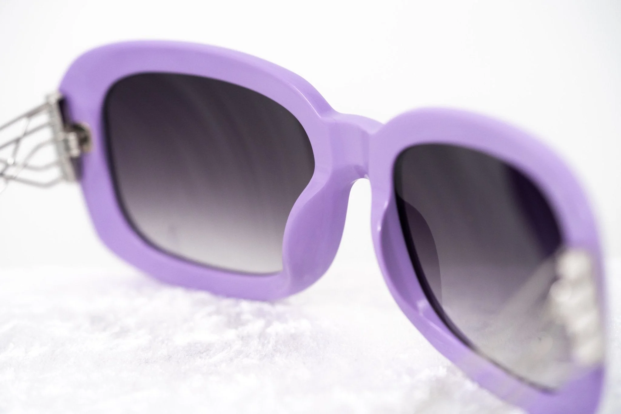 Prabal Gurung Sunglasses Rectangle Purple and Grey - Image 7