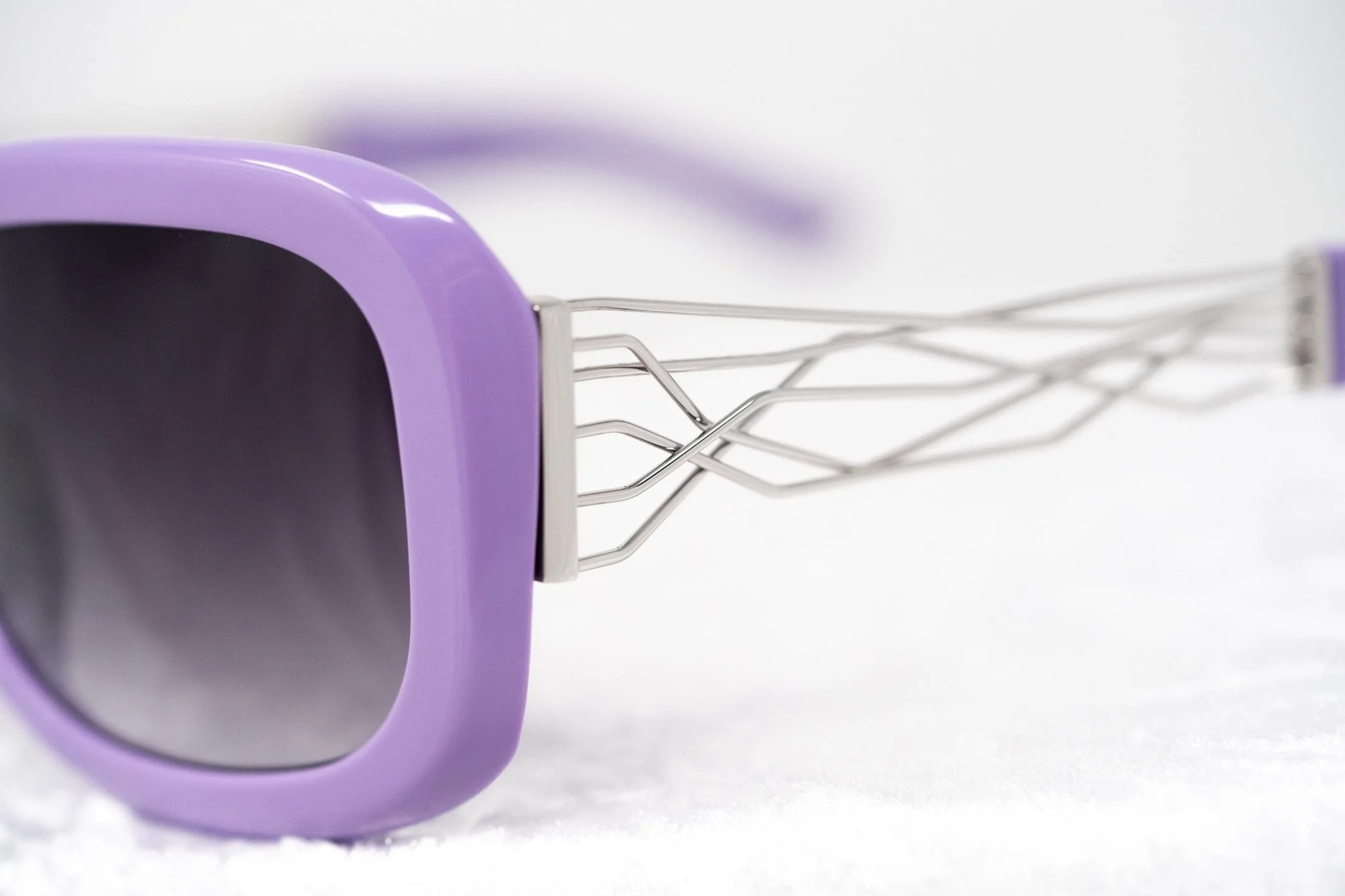 Prabal Gurung Sunglasses Rectangle Purple and Grey - Image 9