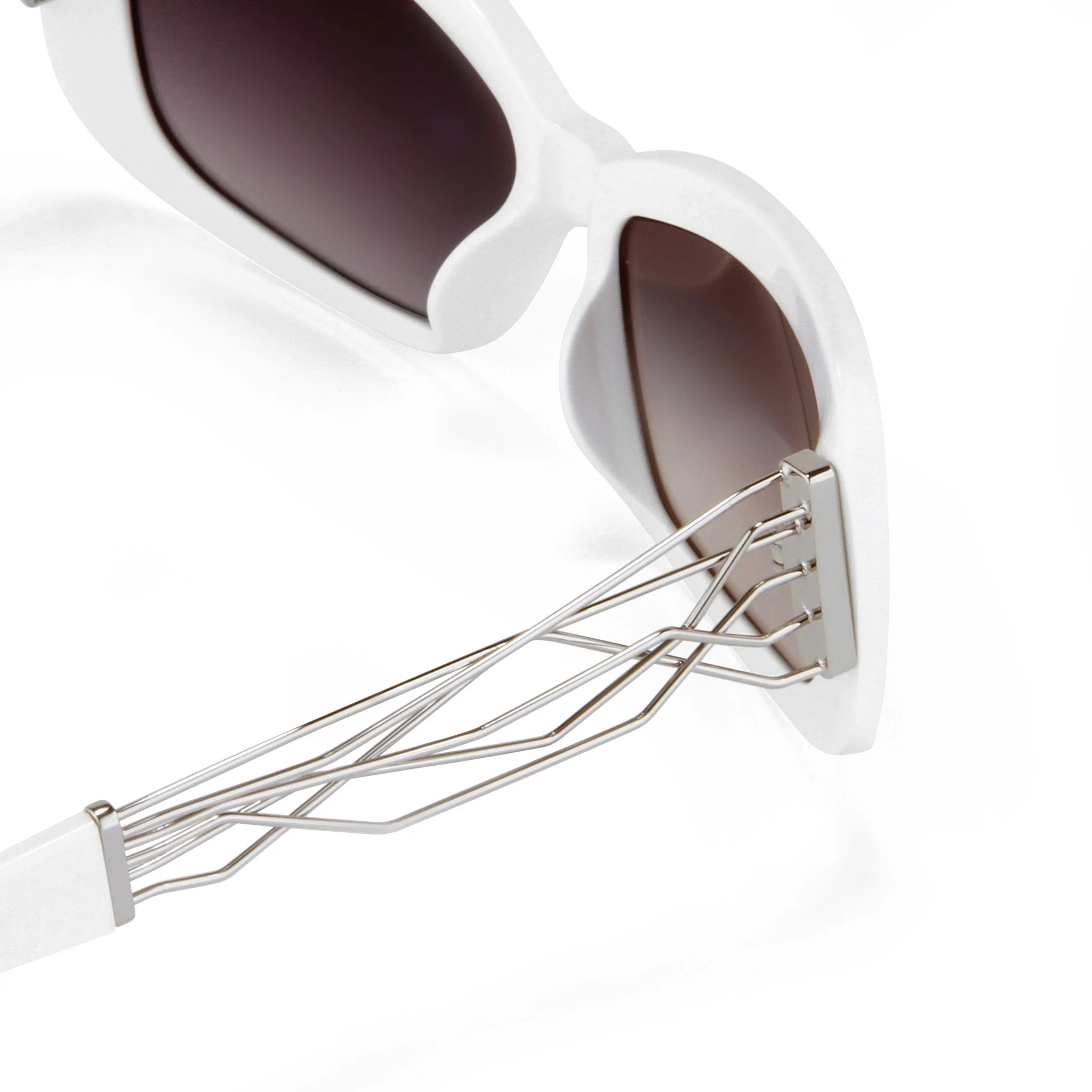 Prabal Gurung Sunglasses Rectangle White and Grey - Image 2