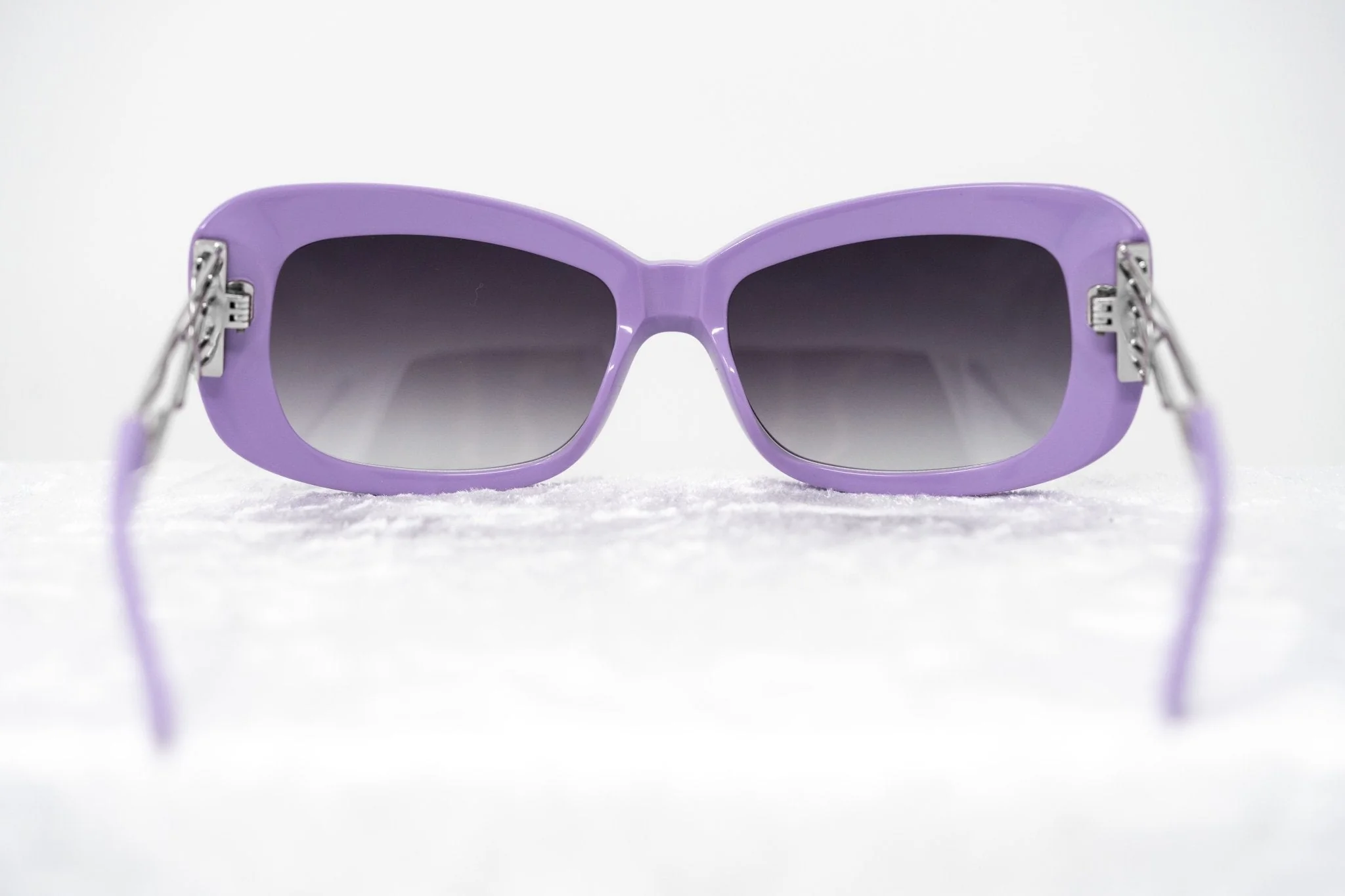 Prabal Gurung Sunglasses Rectangle Purple and Grey - Image 6