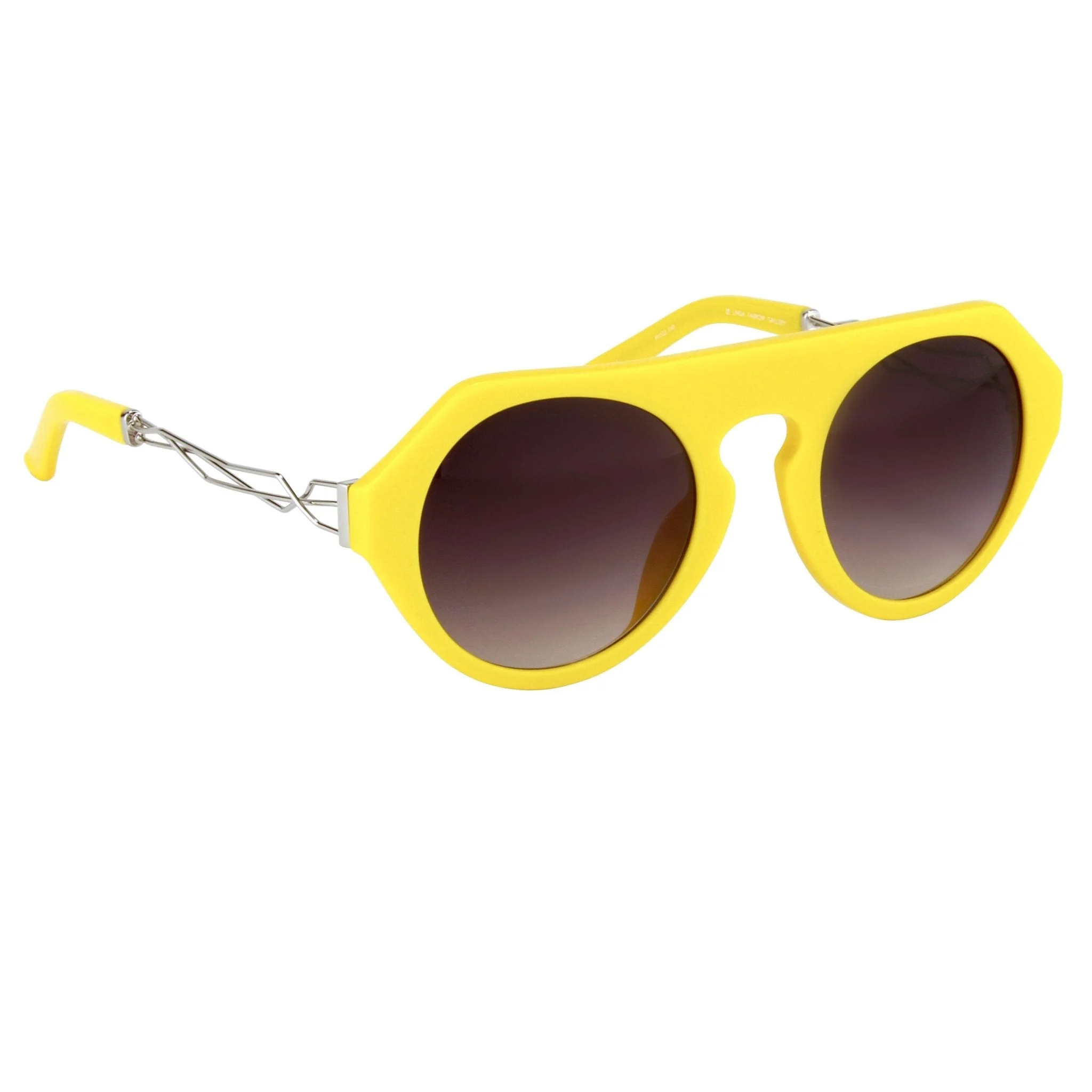 Prabal Gurung Sunglasses Round Yellow and Grey - Image 3