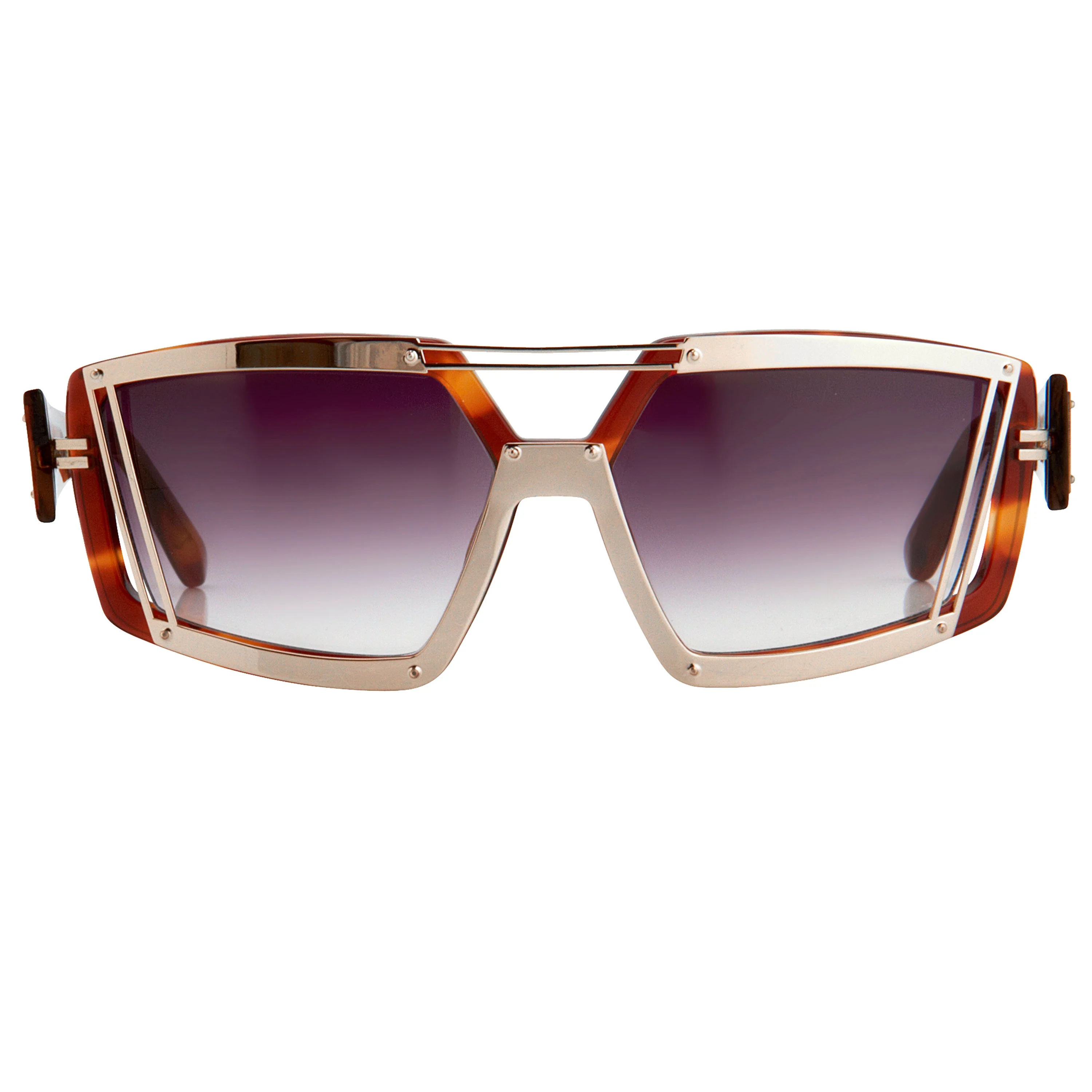 Prabal Gurung Women's Sunglasses Rectangular Brown Gold